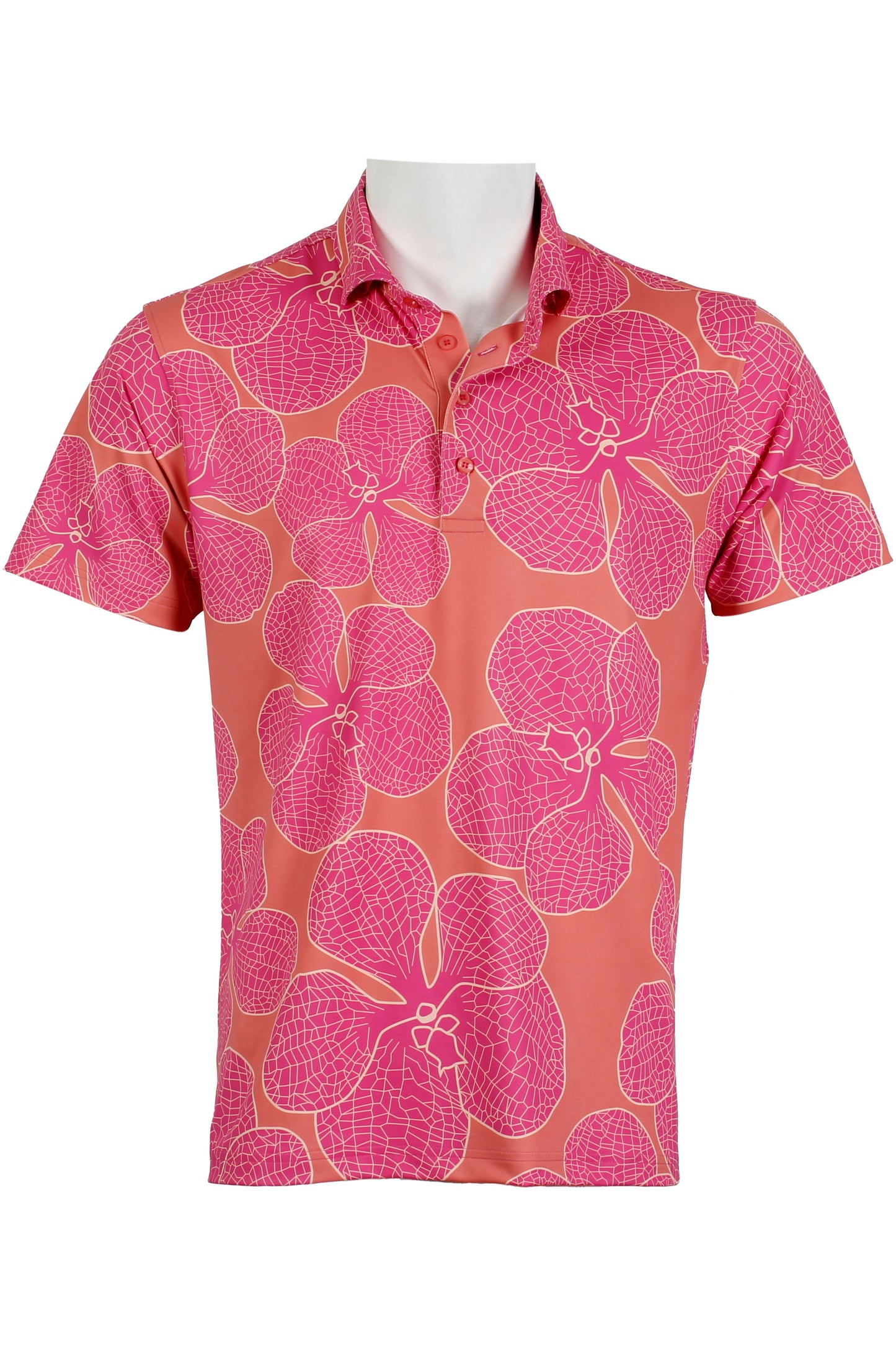 Vanda Orchid-Coral and Pink Polo
