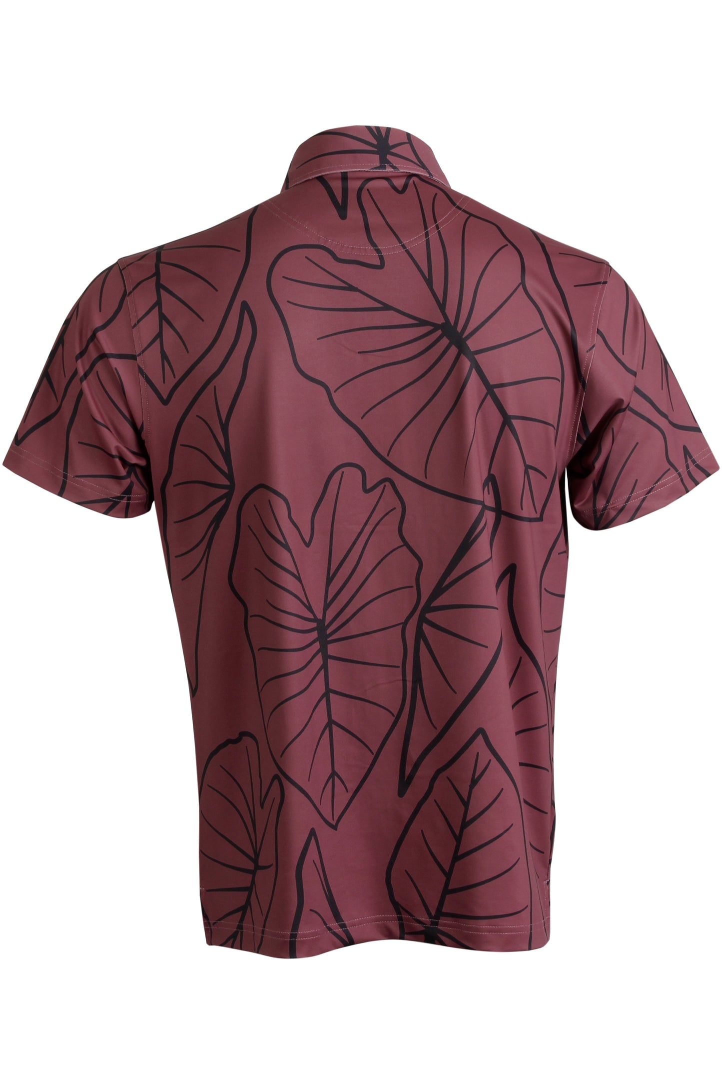 Kalo Leaves-Dark Red and Black Polo
