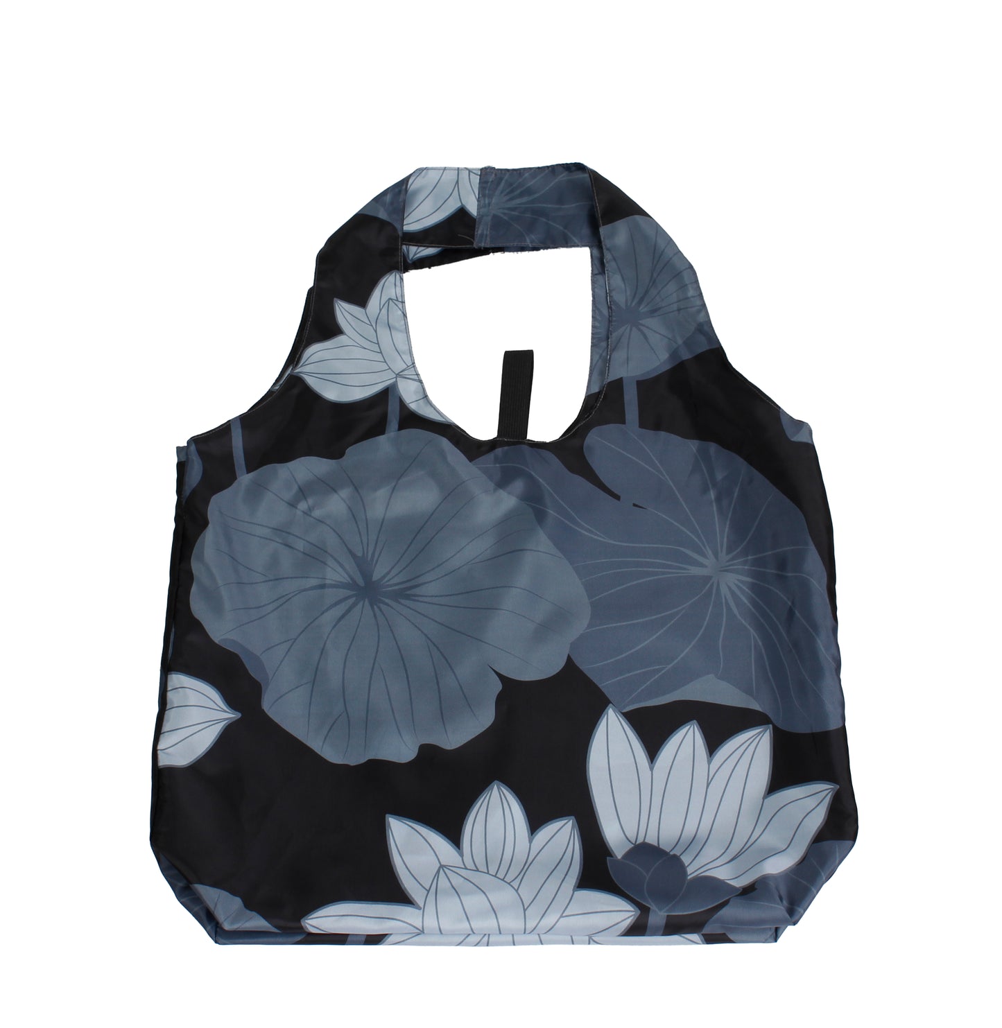 Lotus-Dark Blue and Periwinkle Reusable Bag