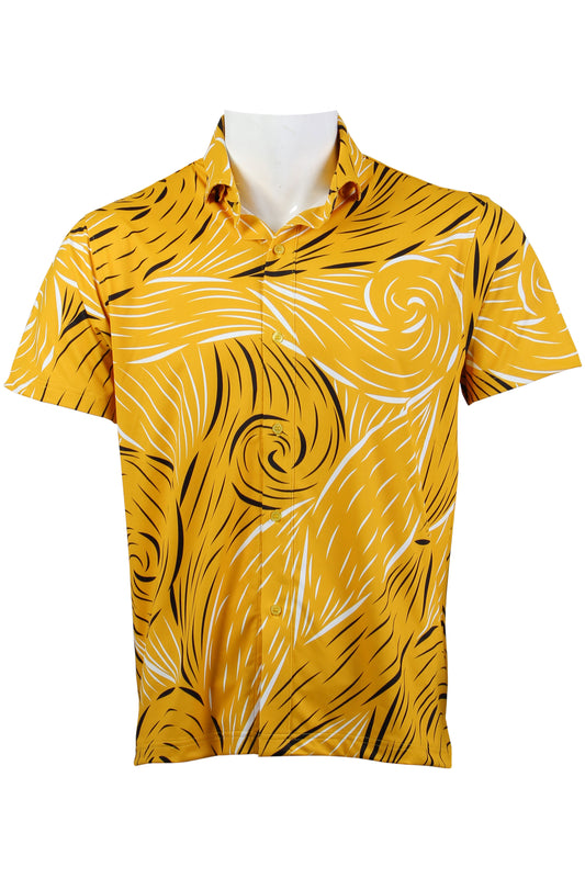 Gold, Black, White Kai Button Down