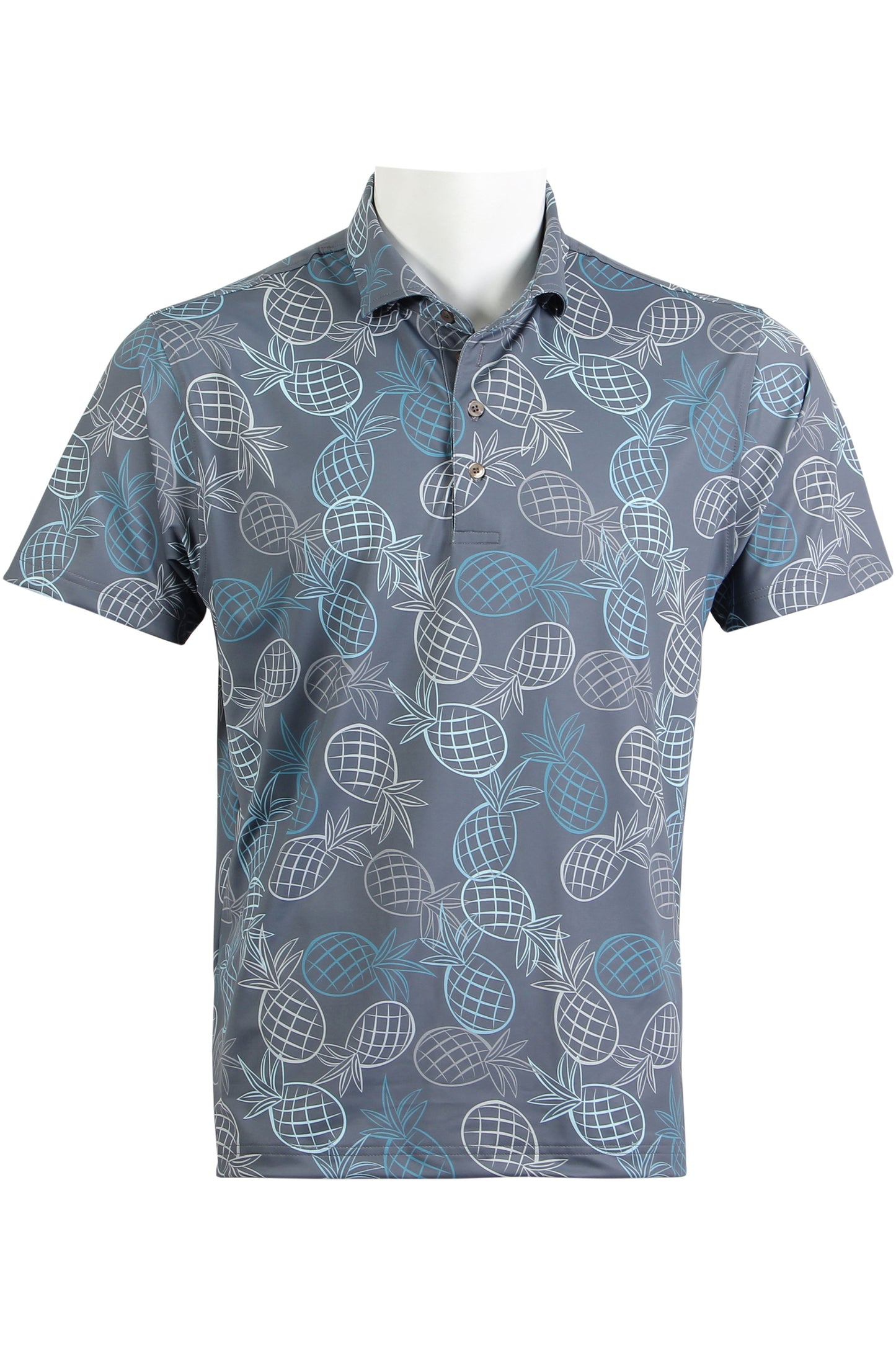 Mini Pineapple-Gray and Blue Polo