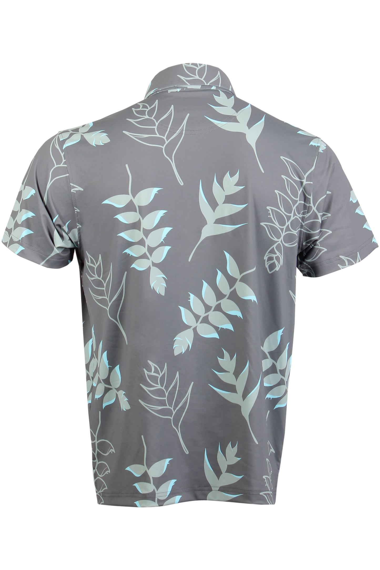 Gray and Lt Blue Heliconia Polo