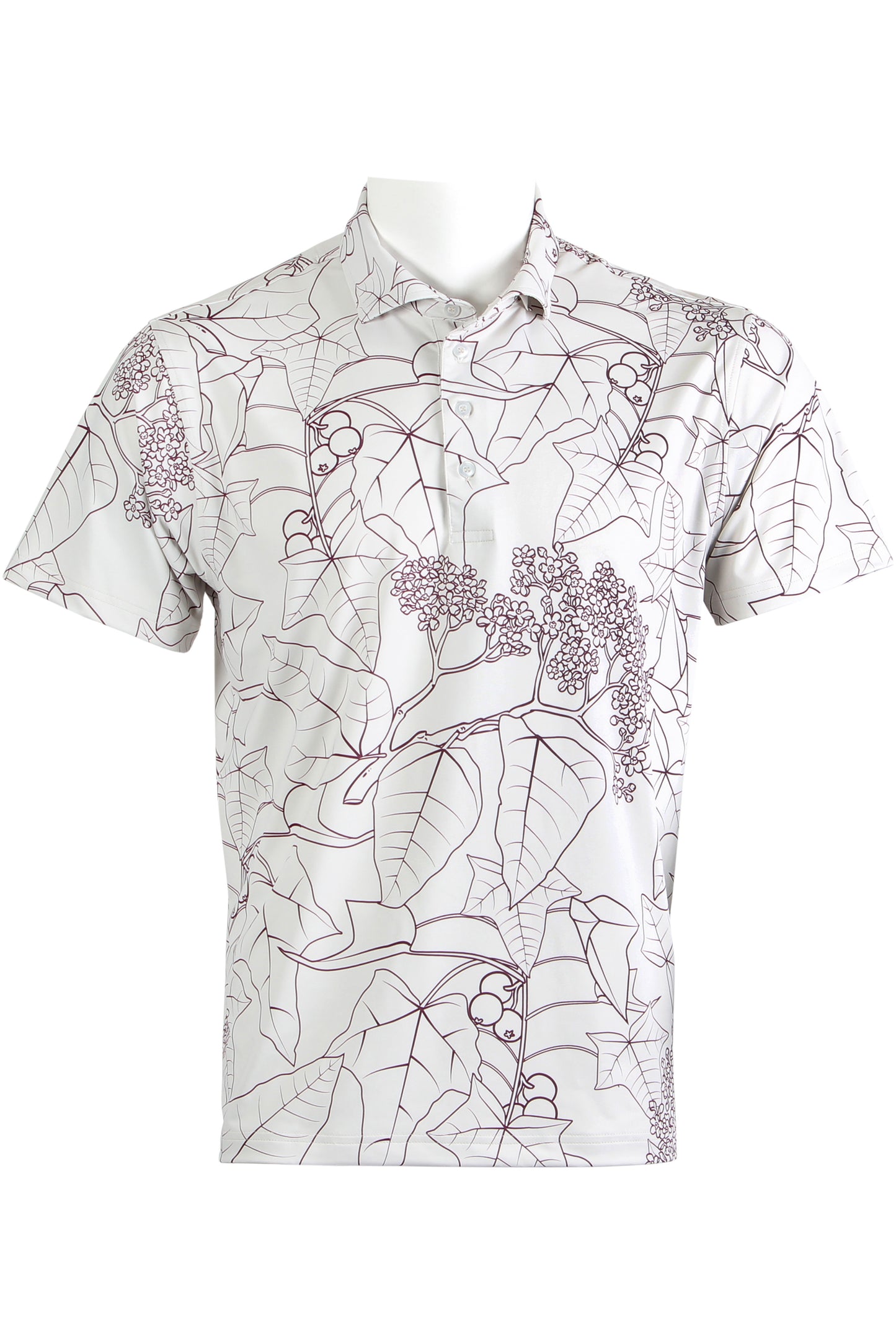Kukui Tree-Gray and Purple Polo