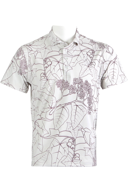 Kukui Tree-Gray and Purple Polo