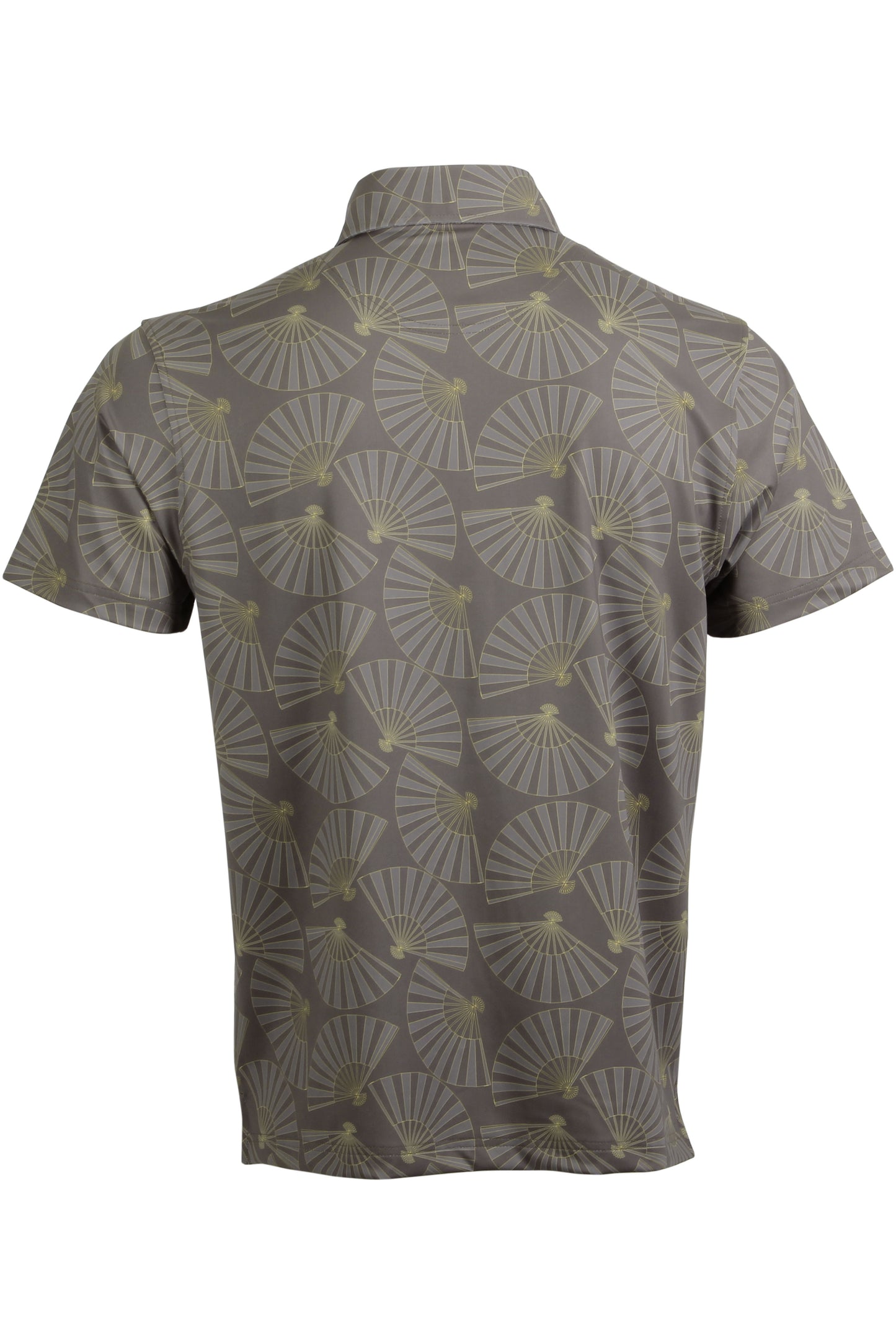 Dark Taupe and Yellow Fan Polo