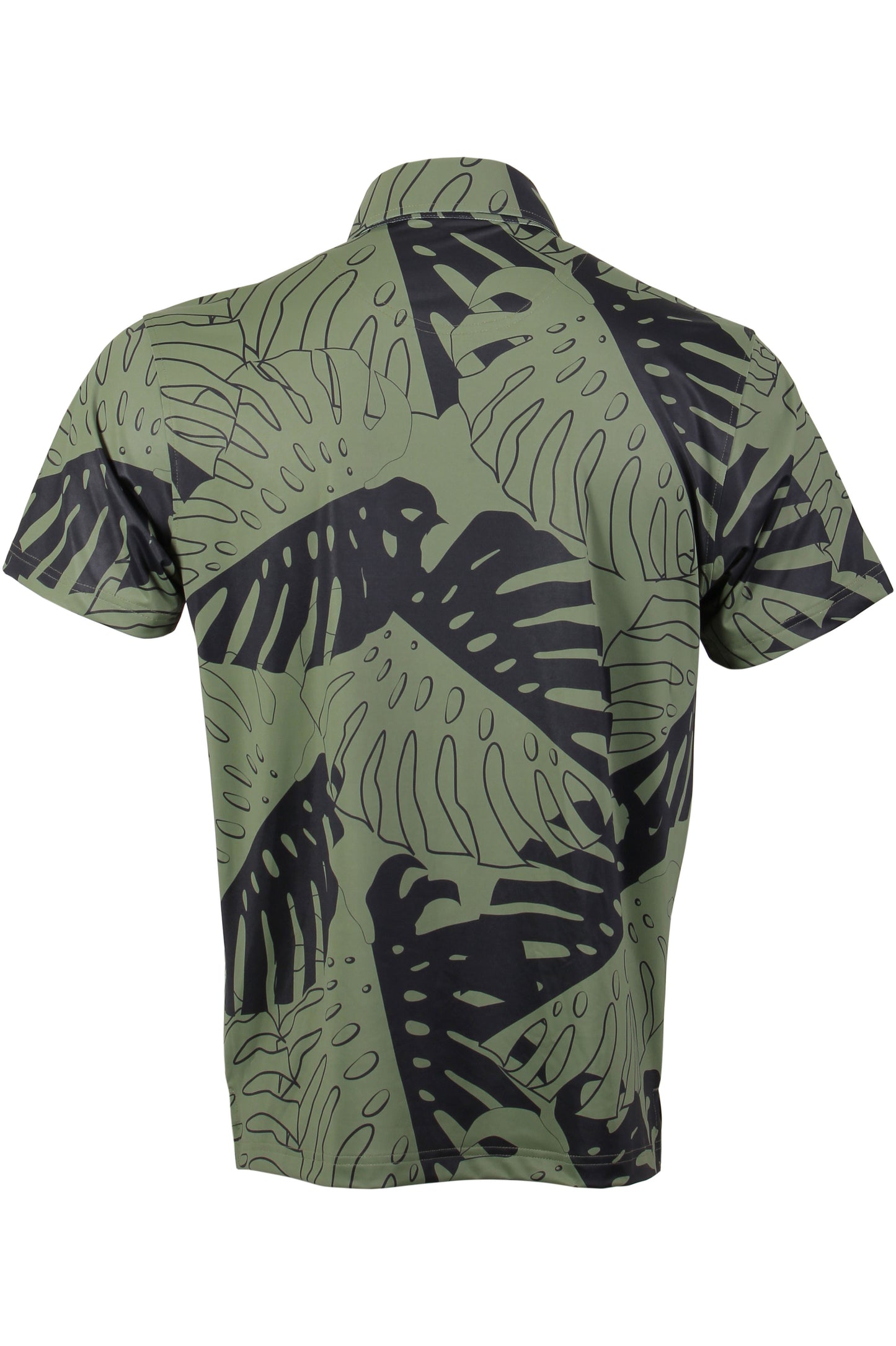 Green and Black Monstera Polo
