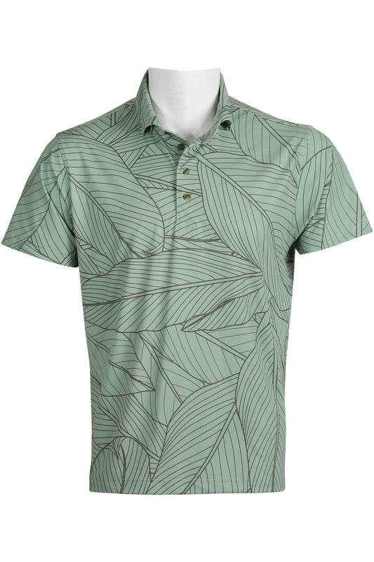 Green and Gray Ti Leaf Polo