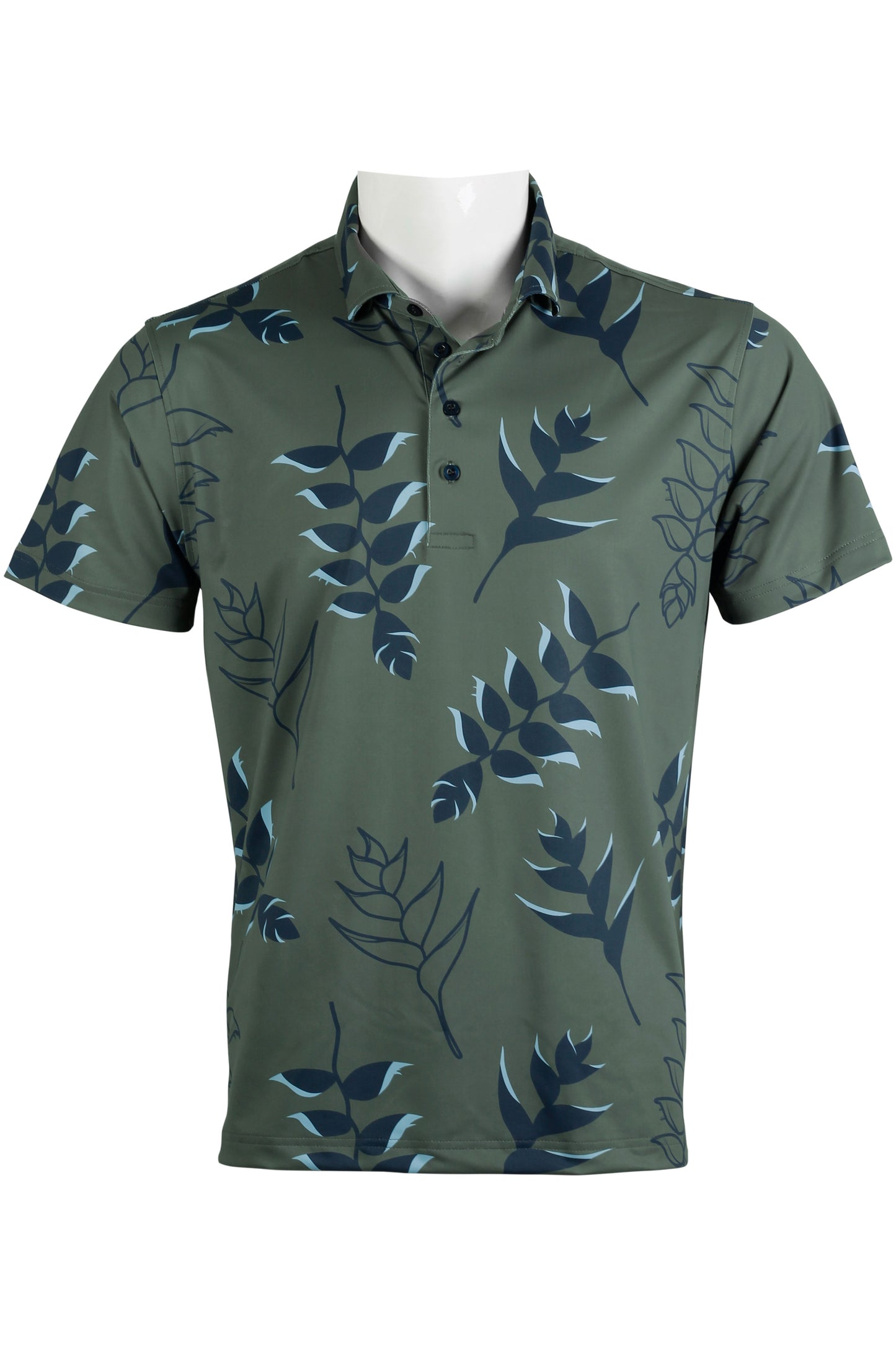 Heliconia-Green and Blue Polo