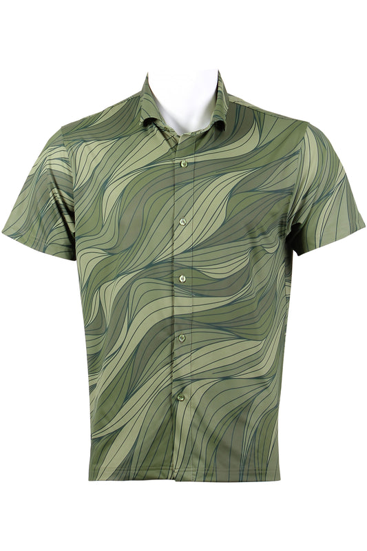 Ocean Current-Green Button Down
