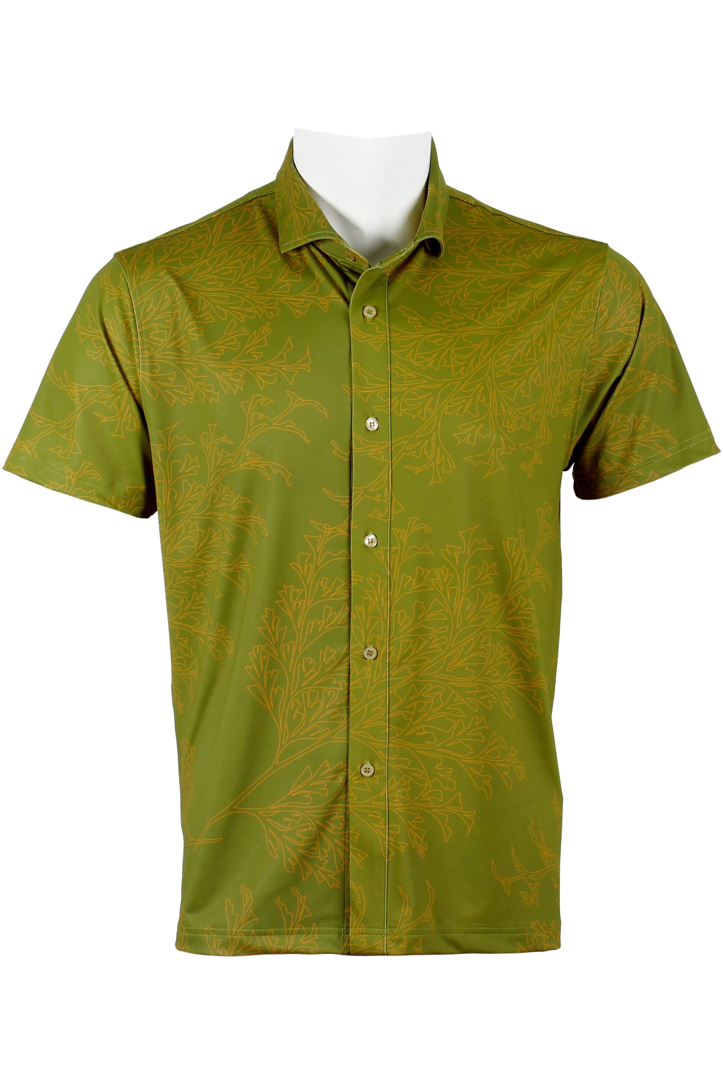Pala'a-Green and Orange Button Down