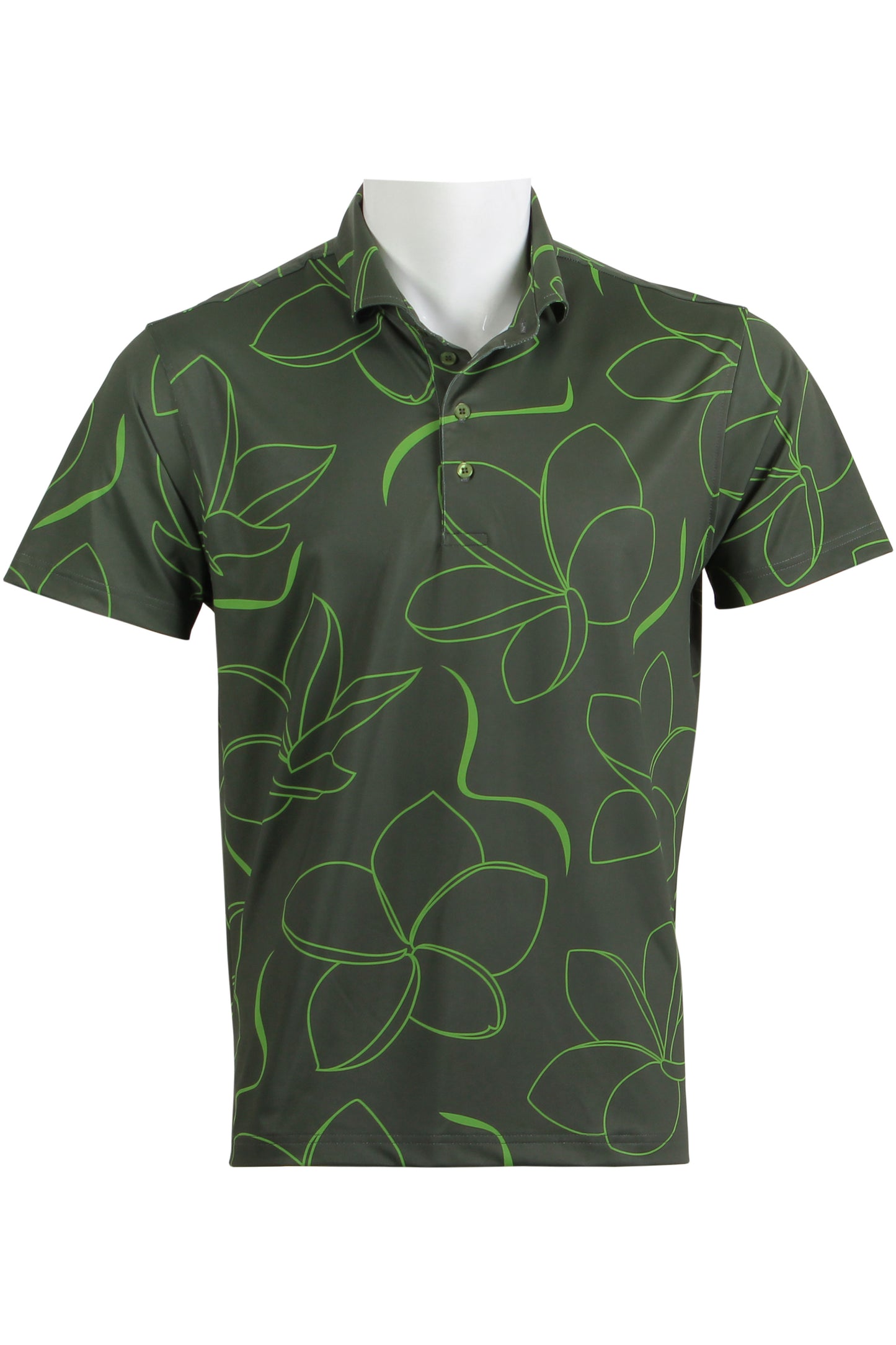 Plumeria-Green Polo
