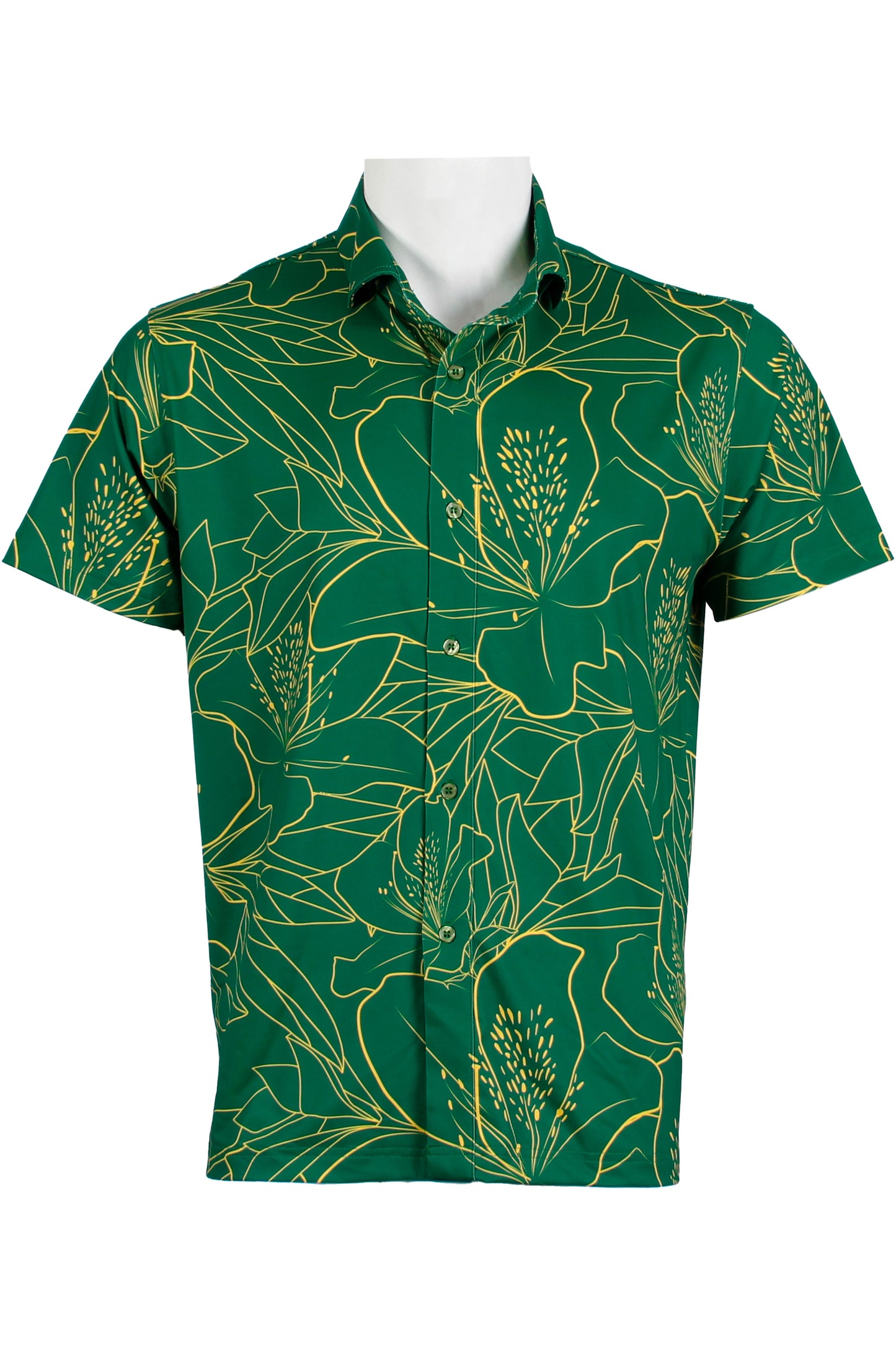 Azalea-Green and Yellow Button Down