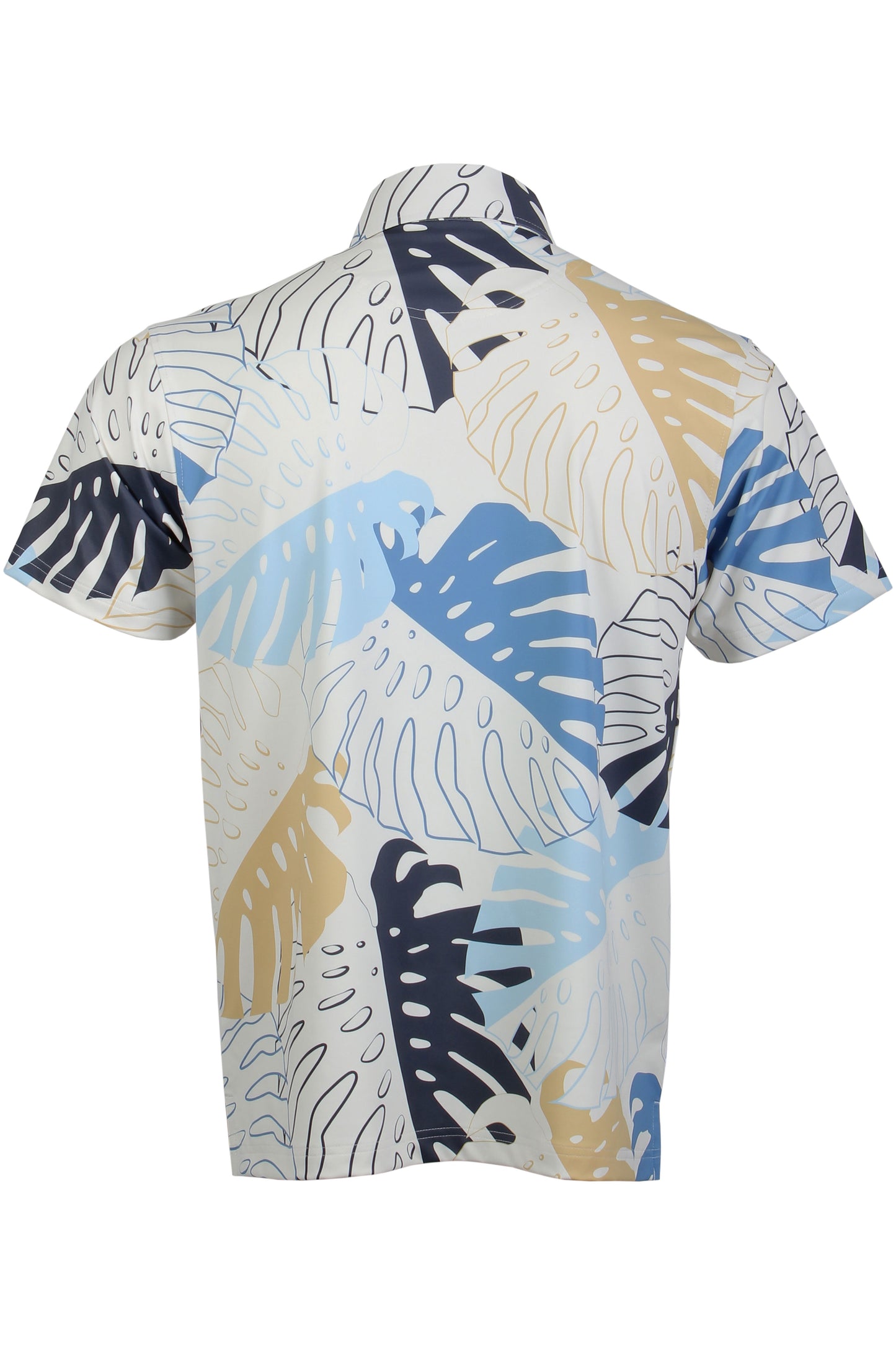 Monstera-Ivory, Blue, Gold Button Down