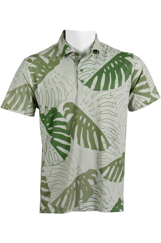 Monstera-Light Green Polo