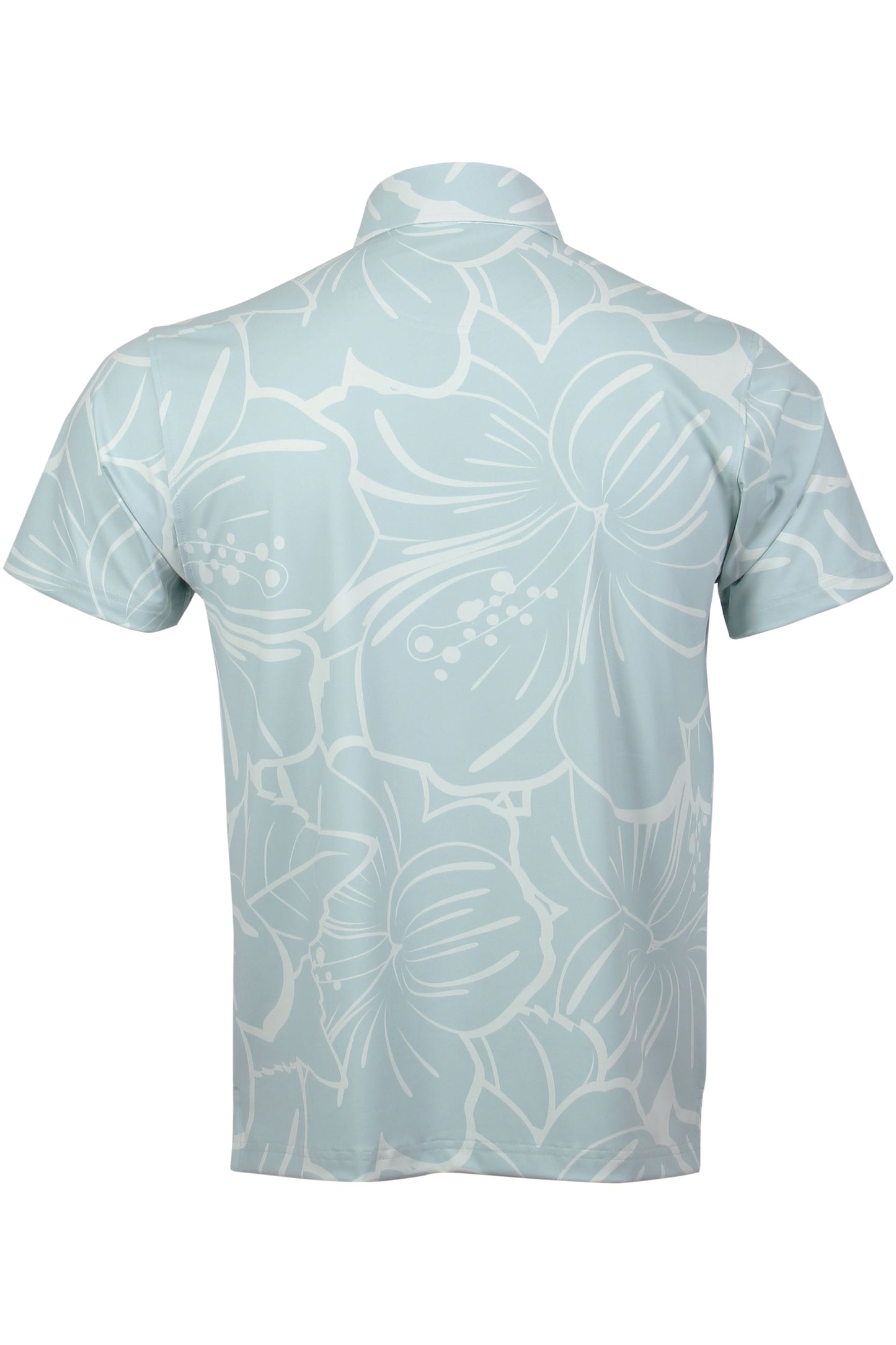 Big Hibiscus-Light Blue Polo