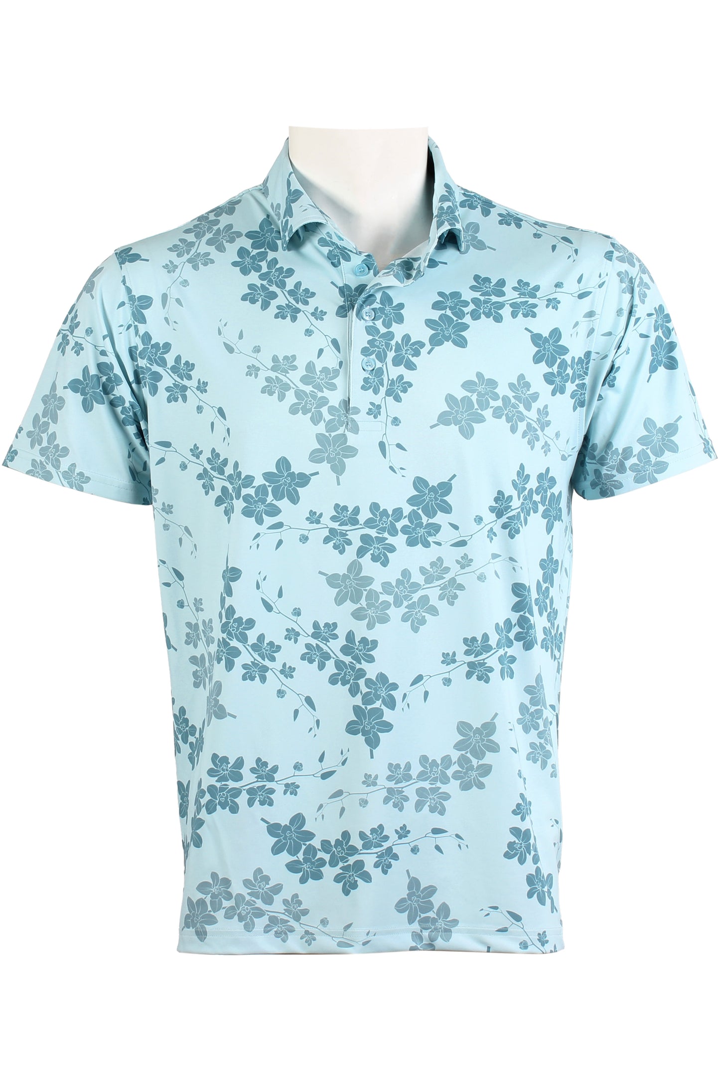 Cascading Orchid-Light Blue Polo