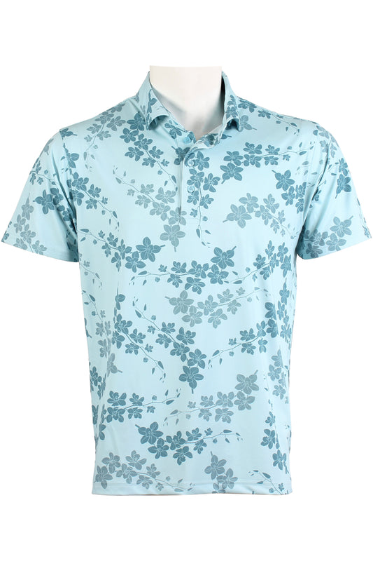 Cascading Orchid-Light Blue Polo