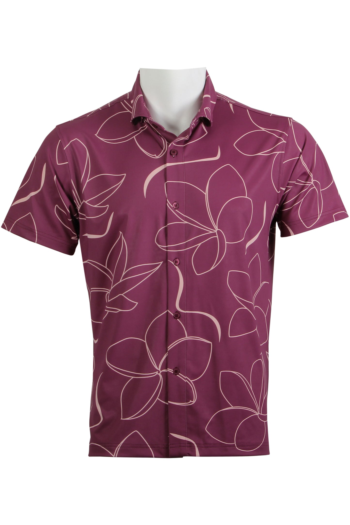 Magenta and Pink Plumeria Button Down