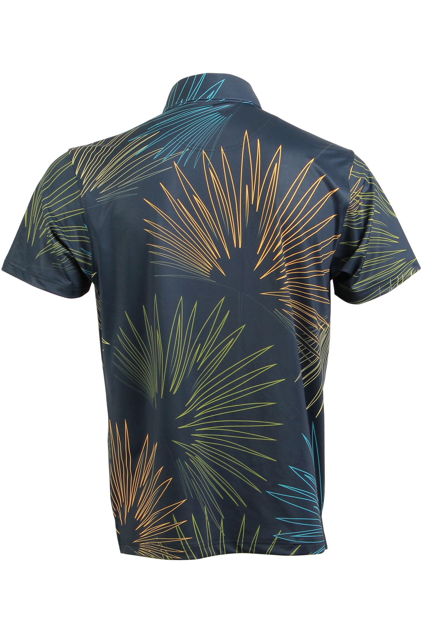 Sun Palm-Midnight Gray, Blue, Green, Orange, Yellow Button Down