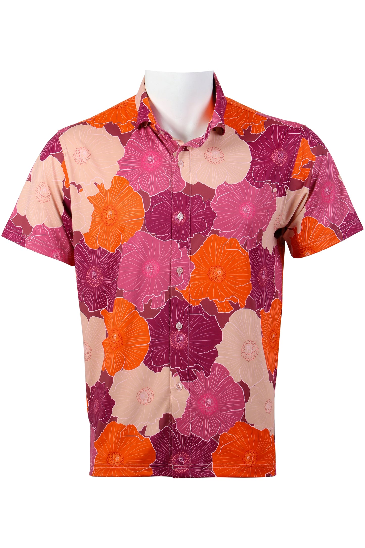Pua Kala-Red, Purple, Pink Button Down