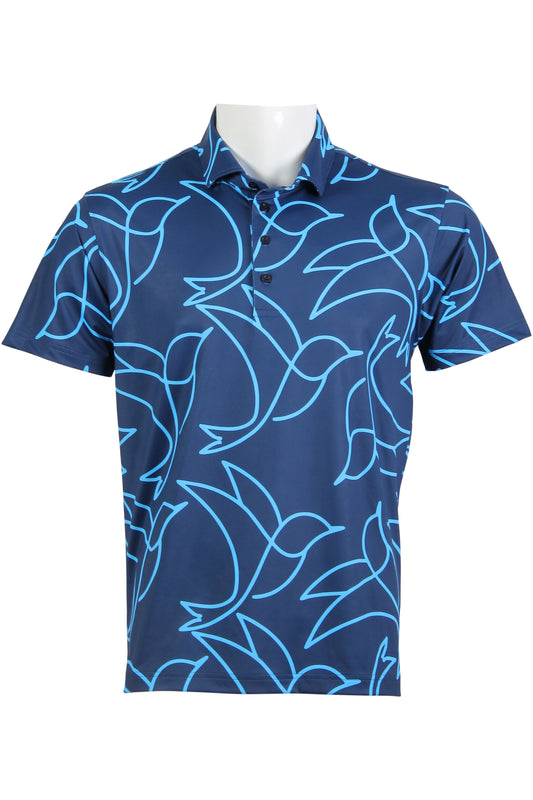 Navy and Carolina Birdies Polo