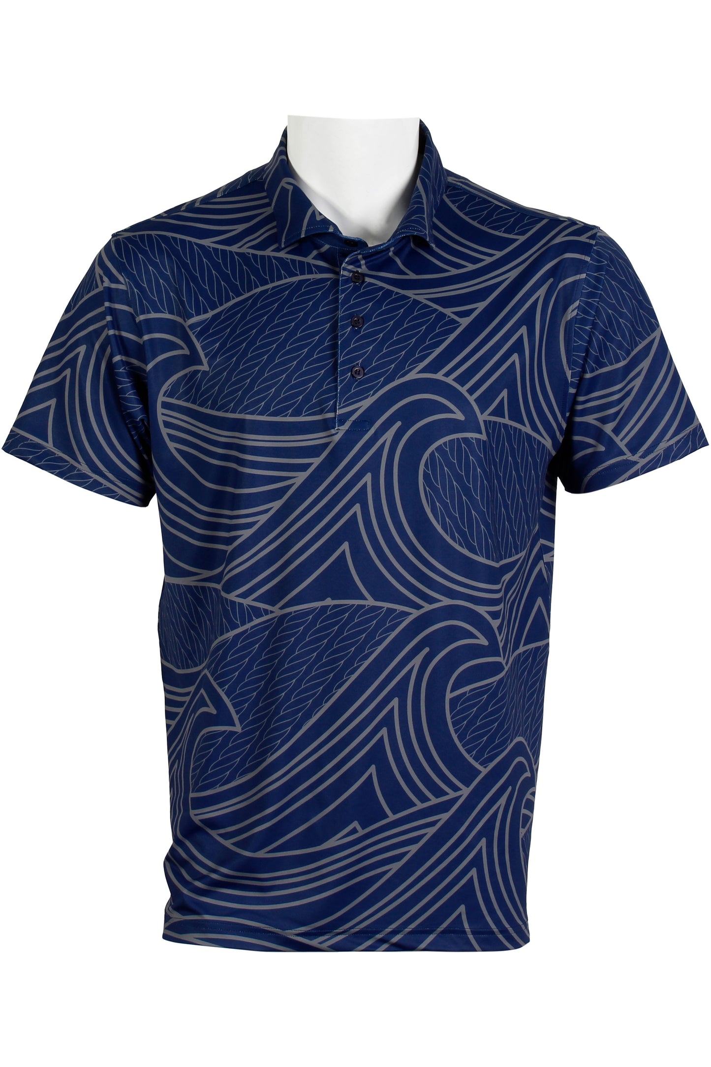Corded Wave-Navy and Gray Polo
