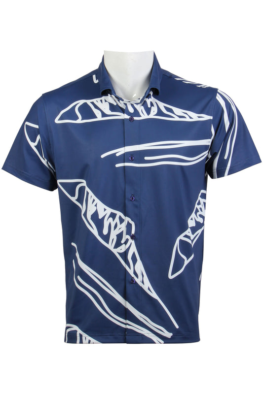 Navy and White Diamond Head Button Down
