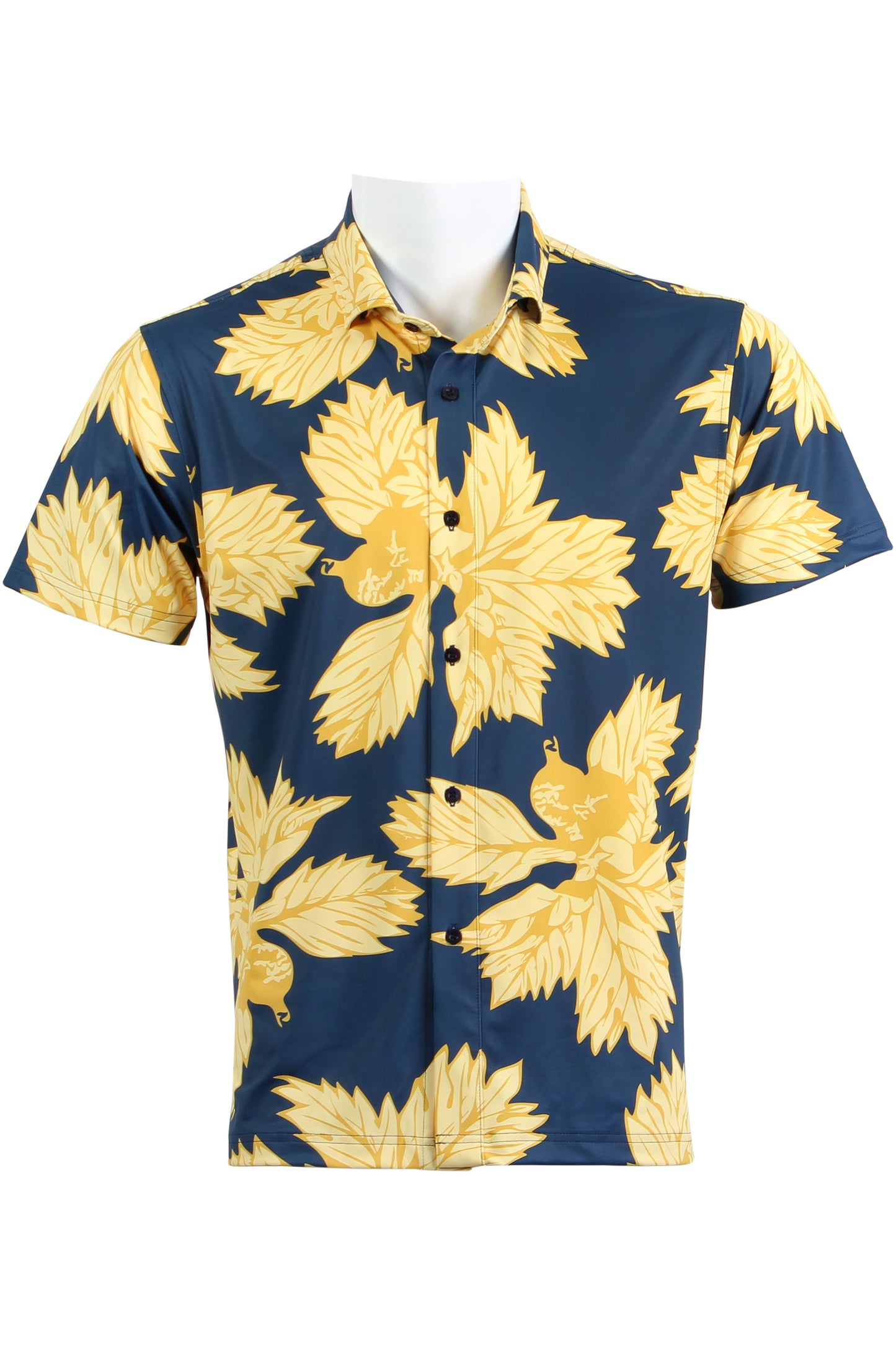 'Ulu-Navy and Yellow Button Down
