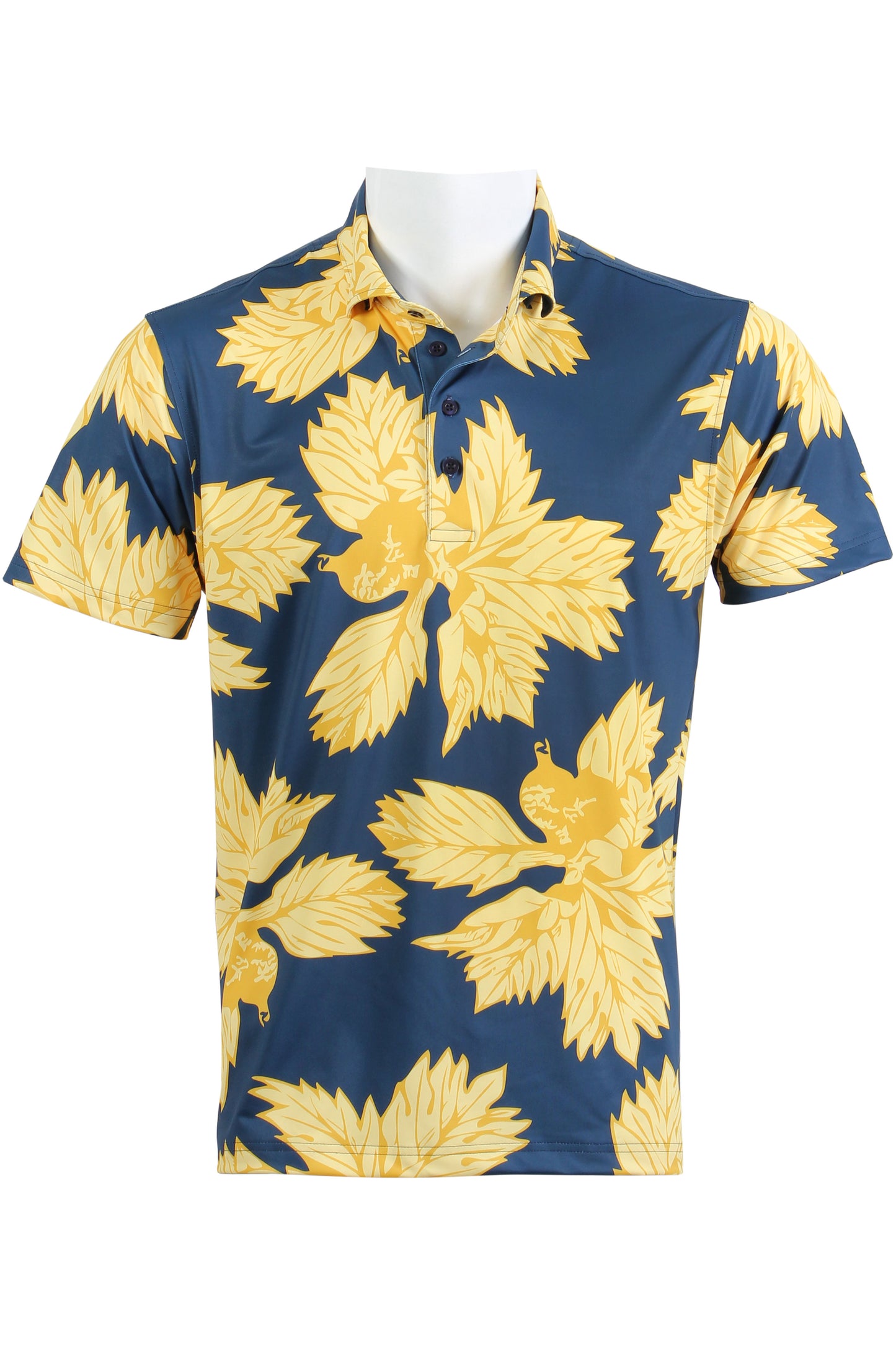 'Ulu-Navy and Yellow Polo