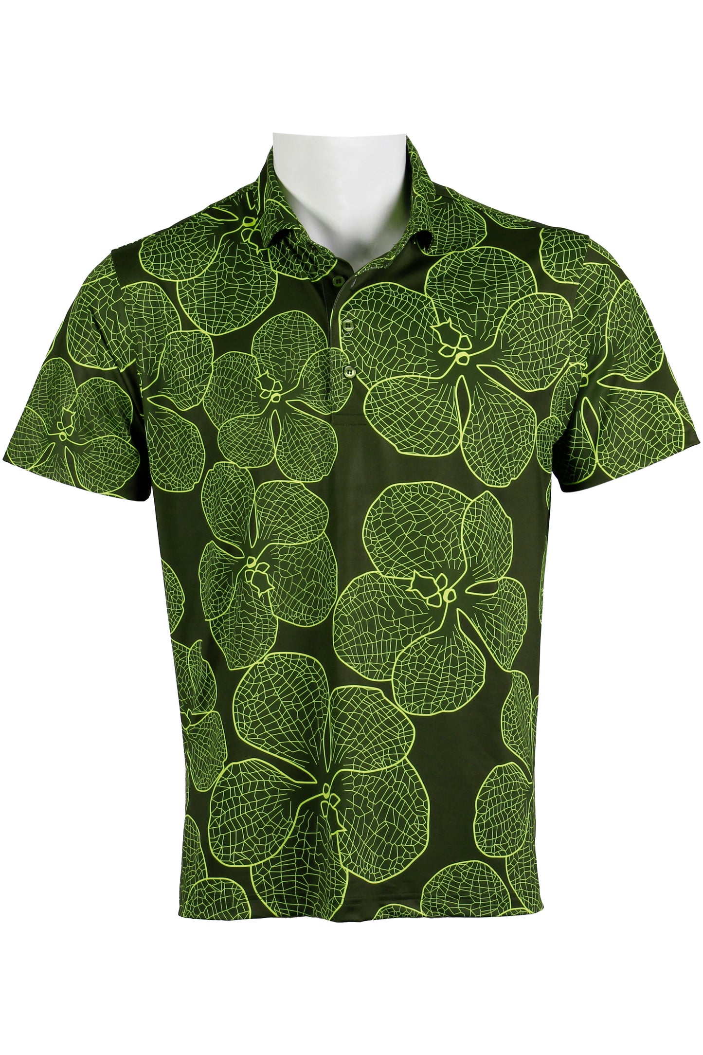 Vanda Orchid-Olive and Chartreuse Polo