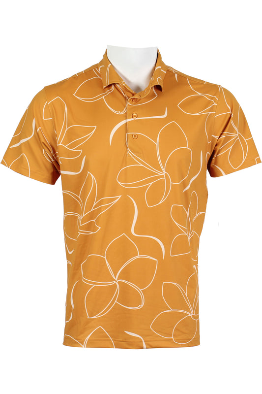Plumeria-Orange Polo