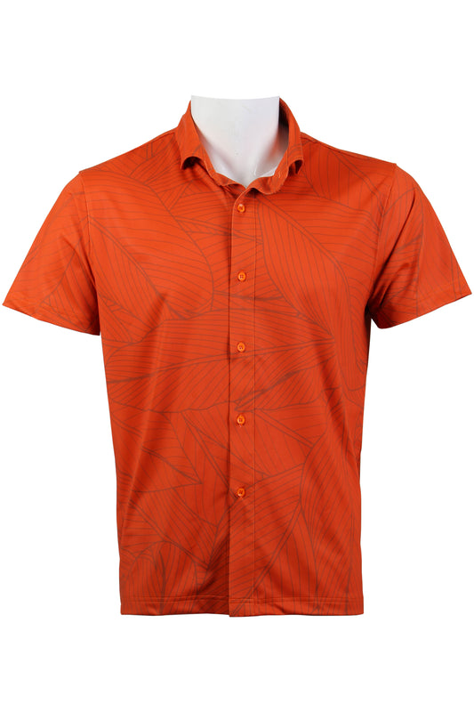 Orange Ti Leaf Button Down