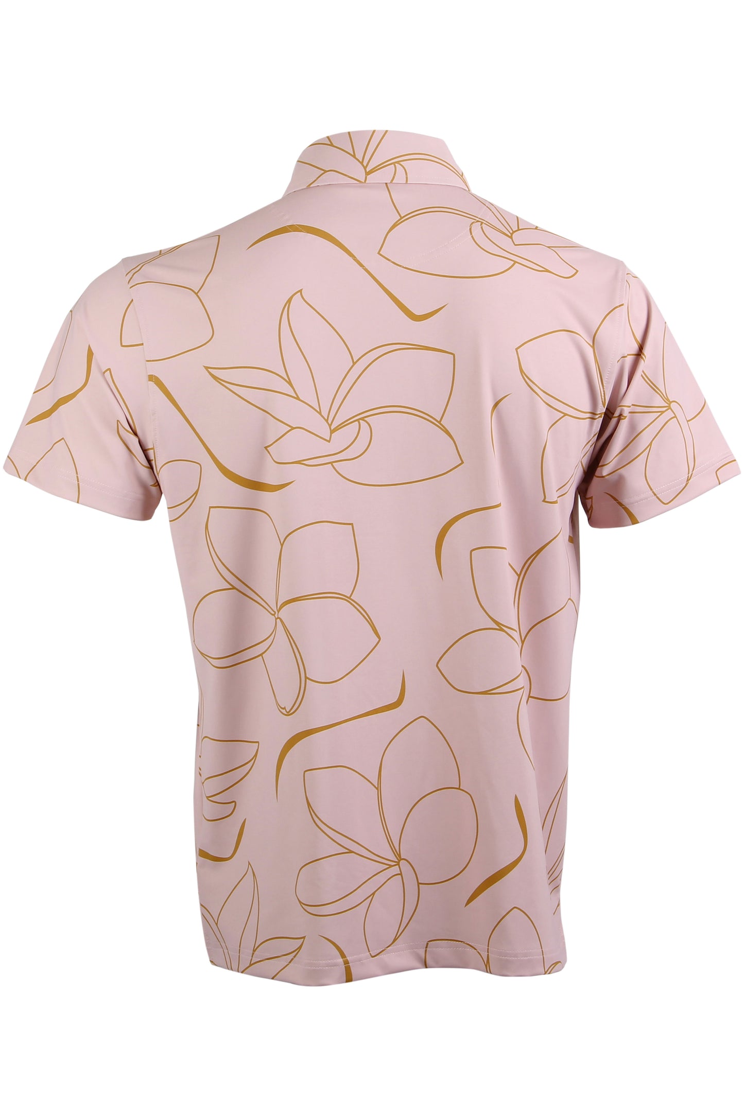 Plumeria-Pink and Gold Polo