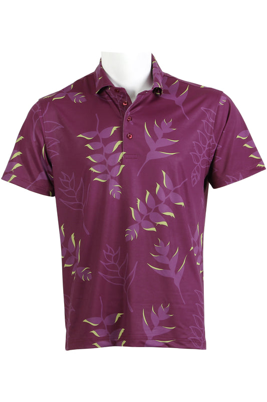 Heliconia-Plum and Green Polo
