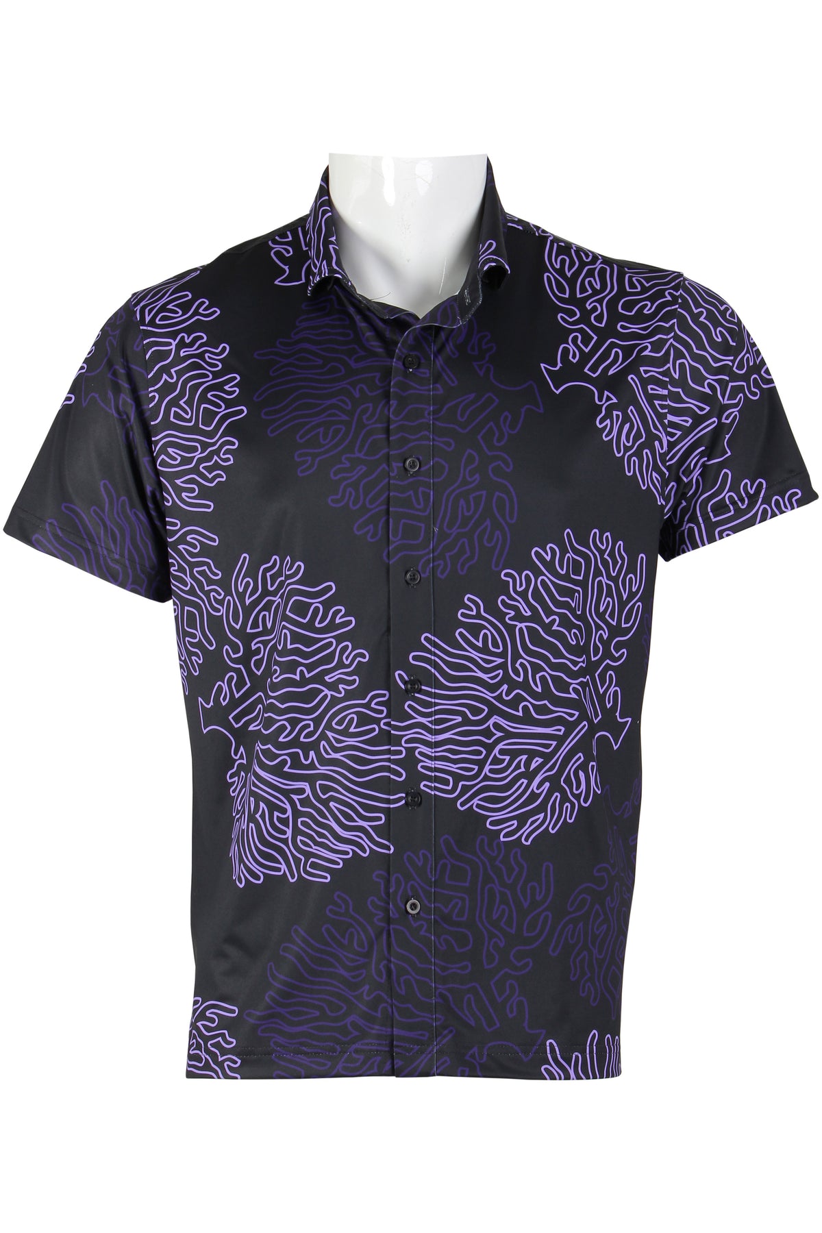 Coral-Black and Purple Button Down
