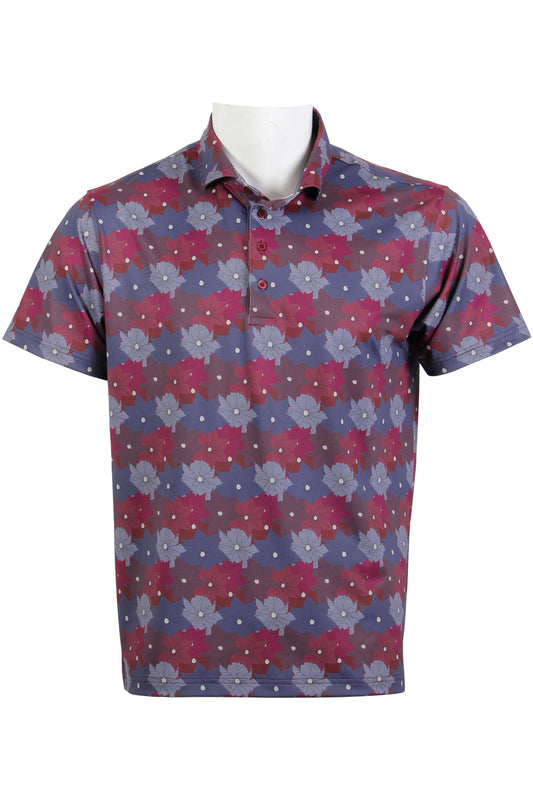 Violet, Purple, Burgundy Poinsettia Polo