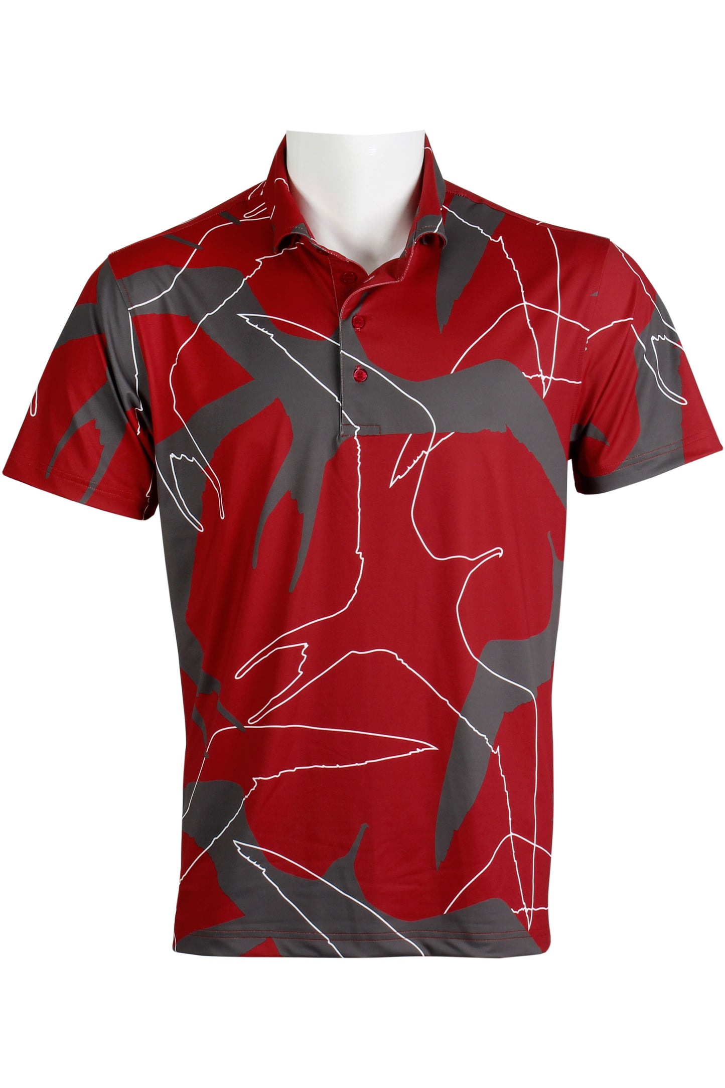 Red, Gray, White 'Iwa Bird Polo