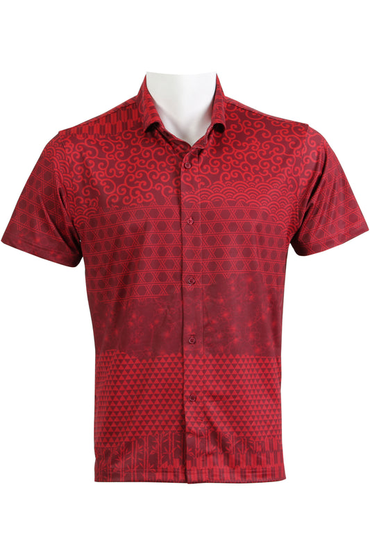 Red Lucky Button Down