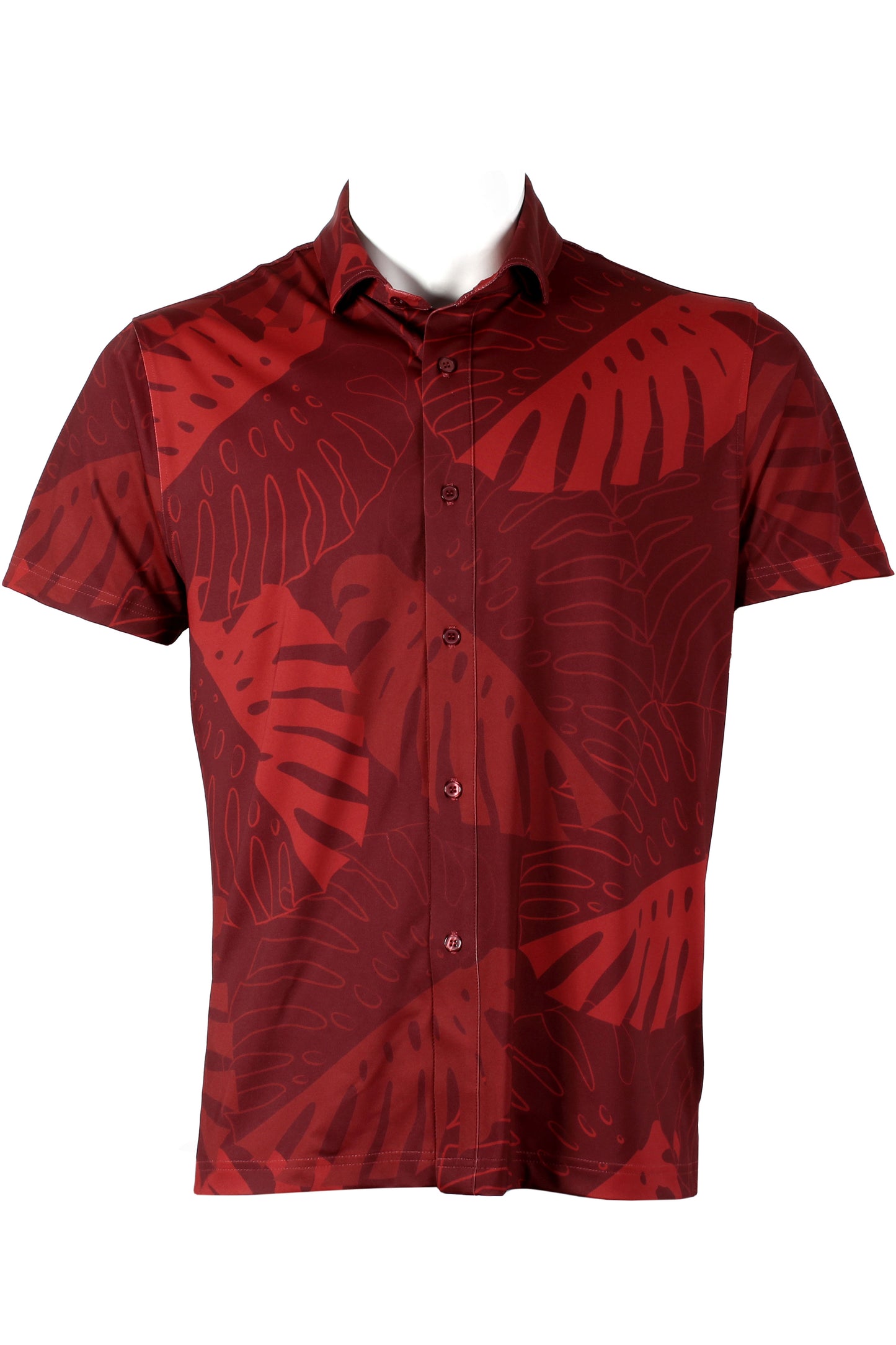 Monstera-Red Button Down