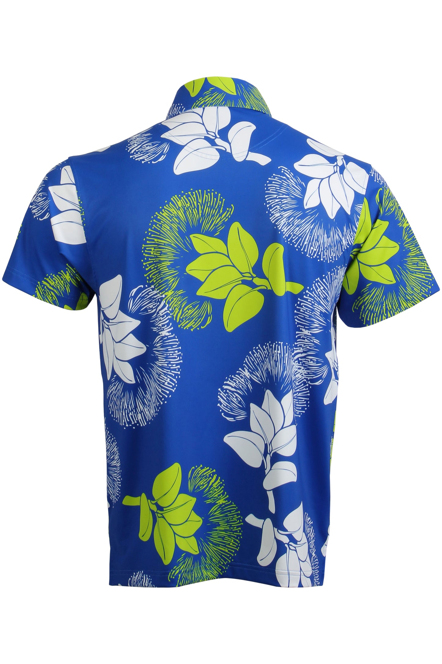 Royal Blue, Lime, White 'Ohi'a Lehua Polo