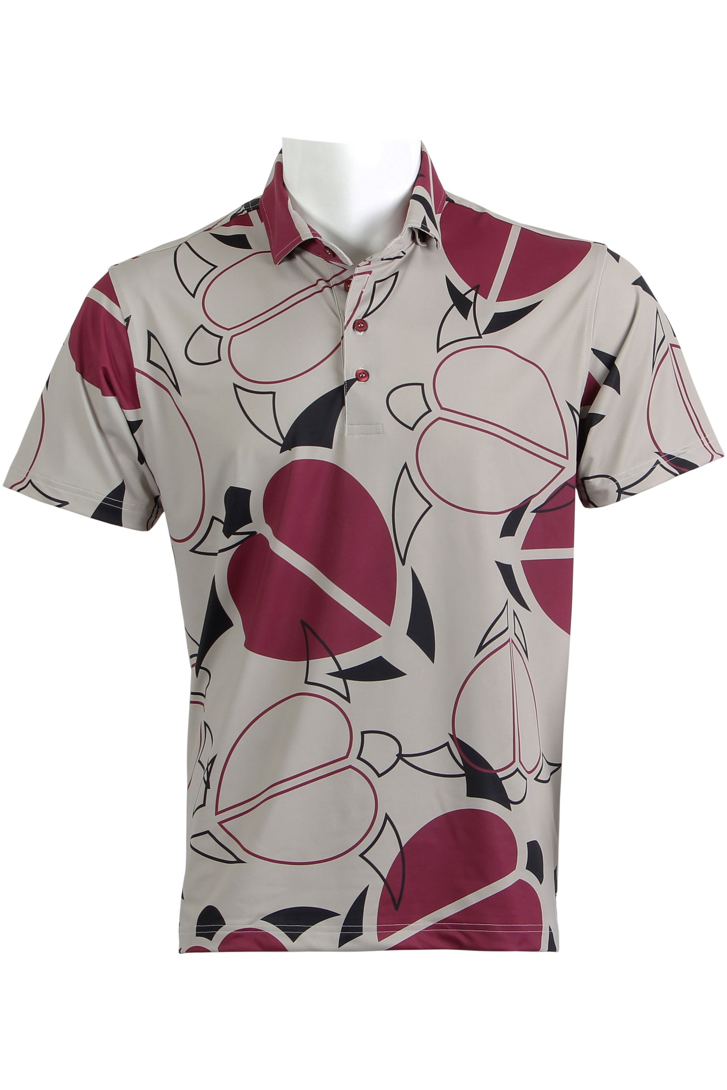 Honu-Taupe, Black, Burgundy Polo