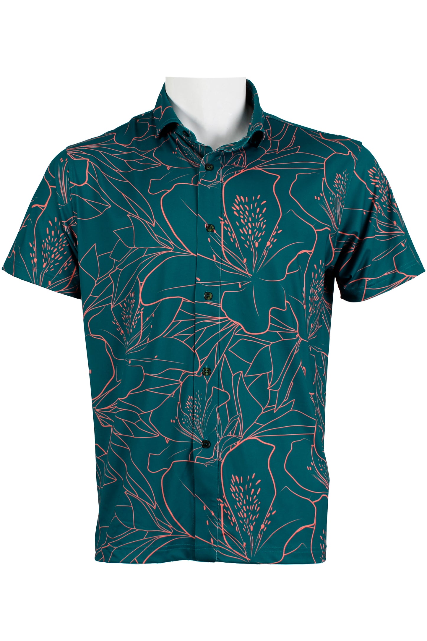 Azalea-Teal and Coral Button Down