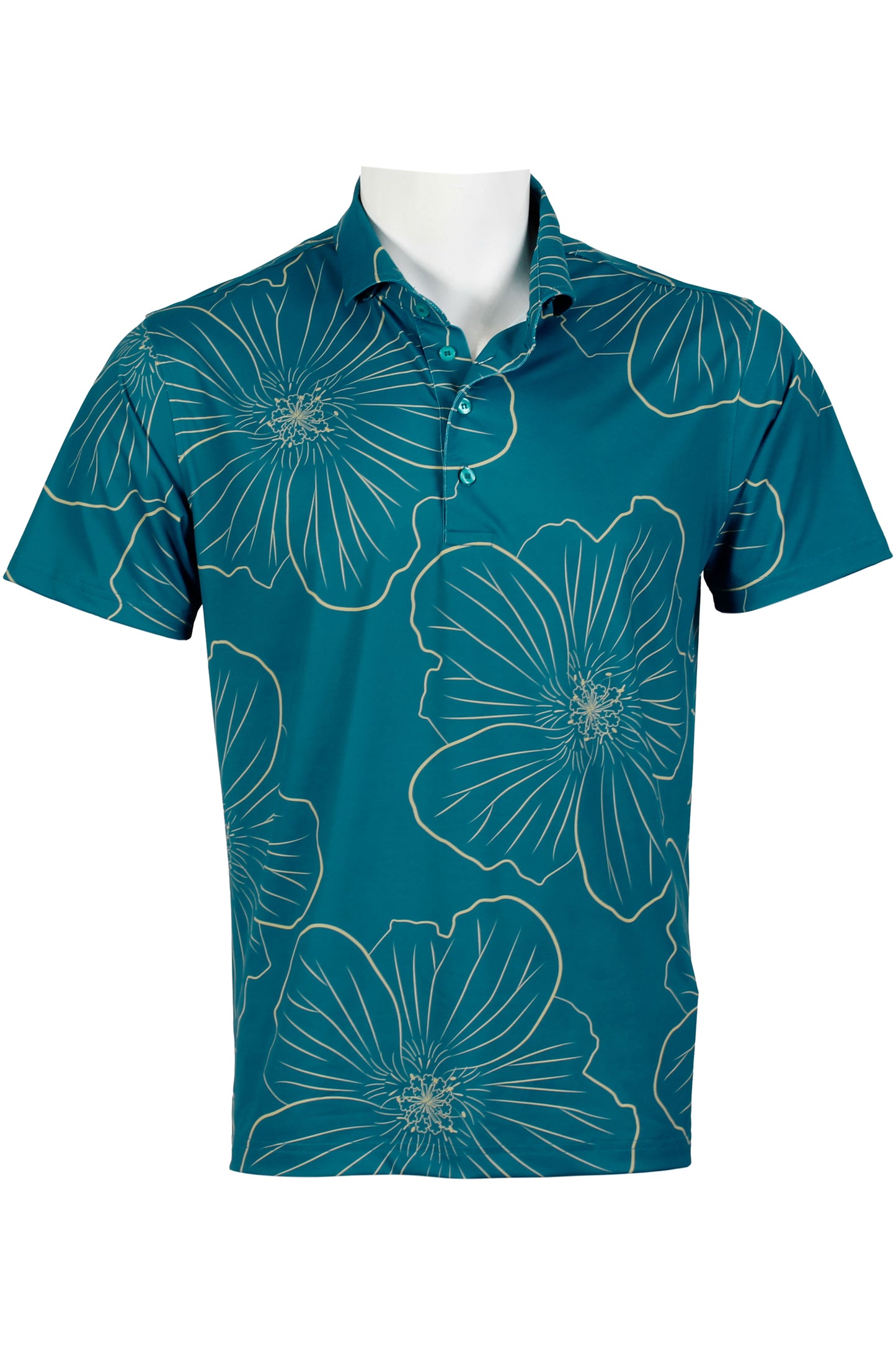 'Ilima-Teal and Gold Polo