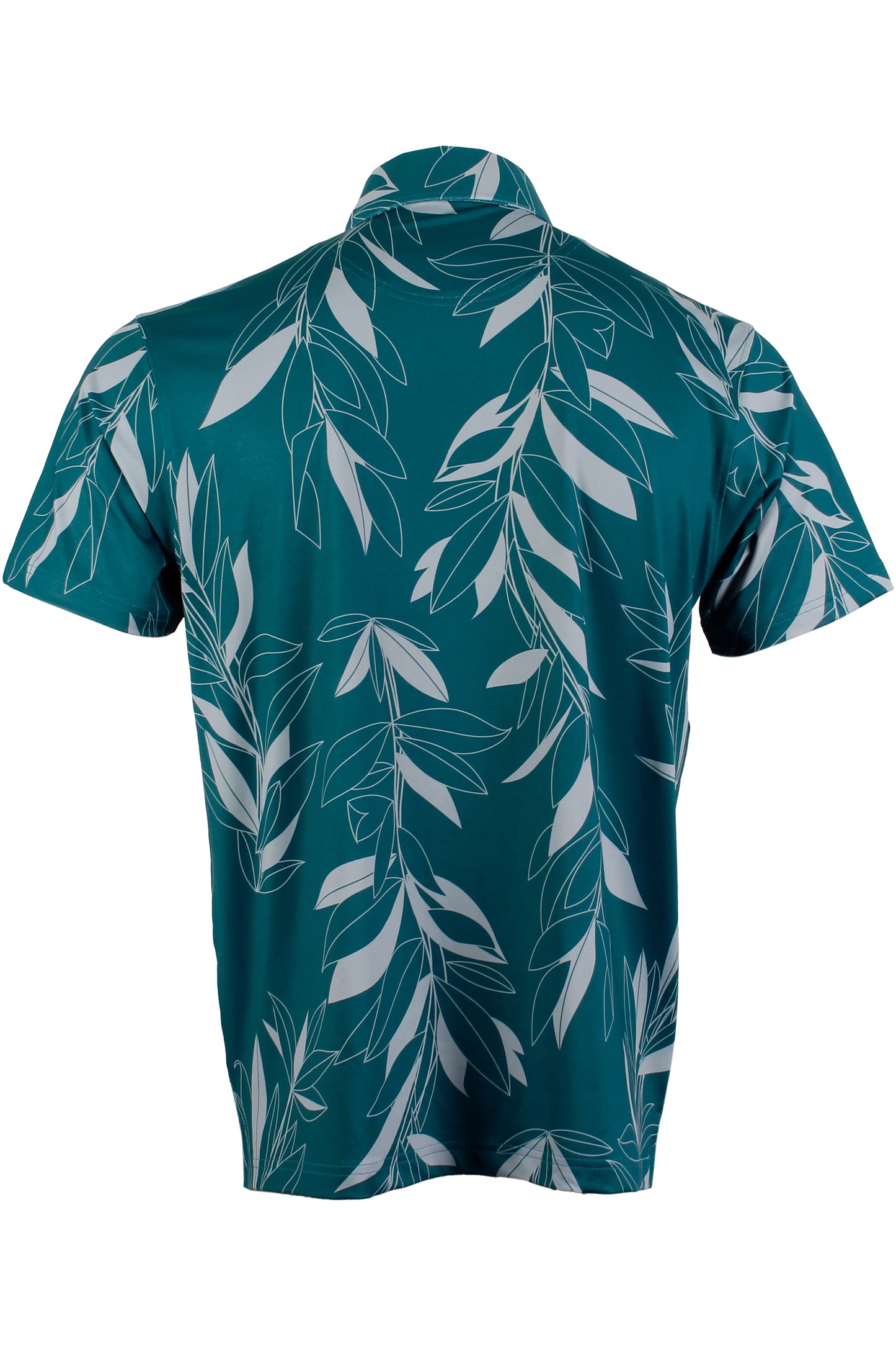 Maile Lei Strands-Teal and Gray Button Down
