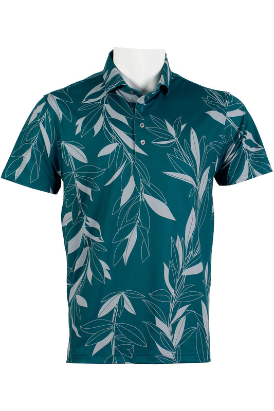 Maile Lei Strands-Teal and Gray Polo