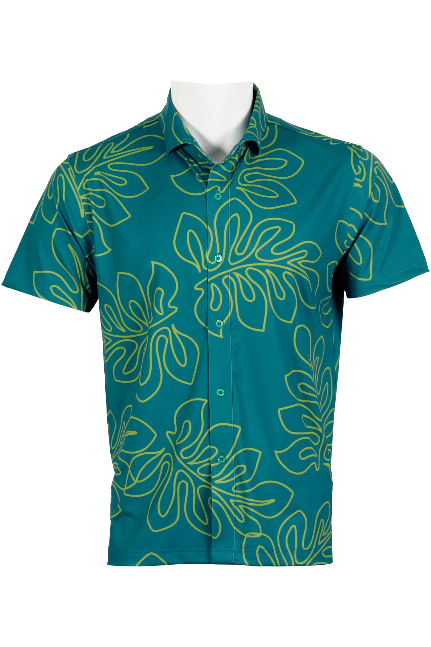 Laua'e-Teal and Green Button Down