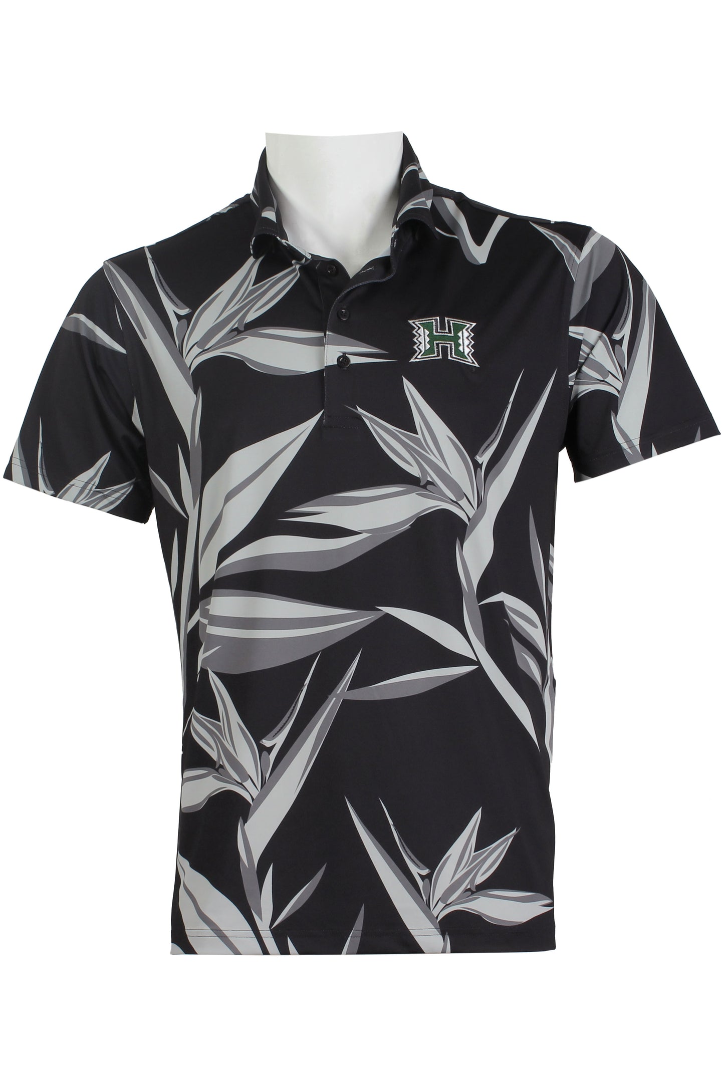 UH Bird of Paradise-Black and Gray Polo