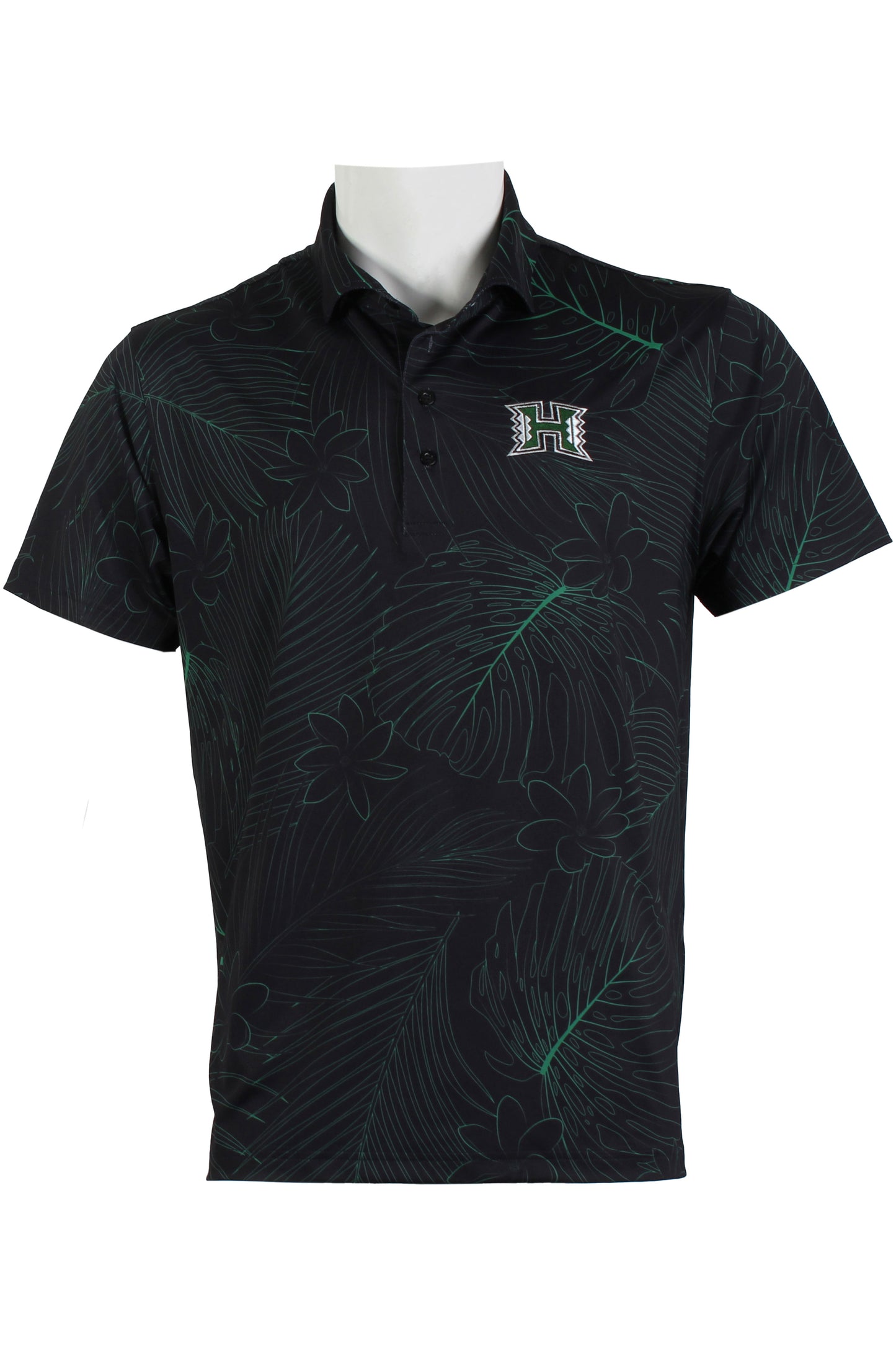 UH Tiare-Black and Green Polo