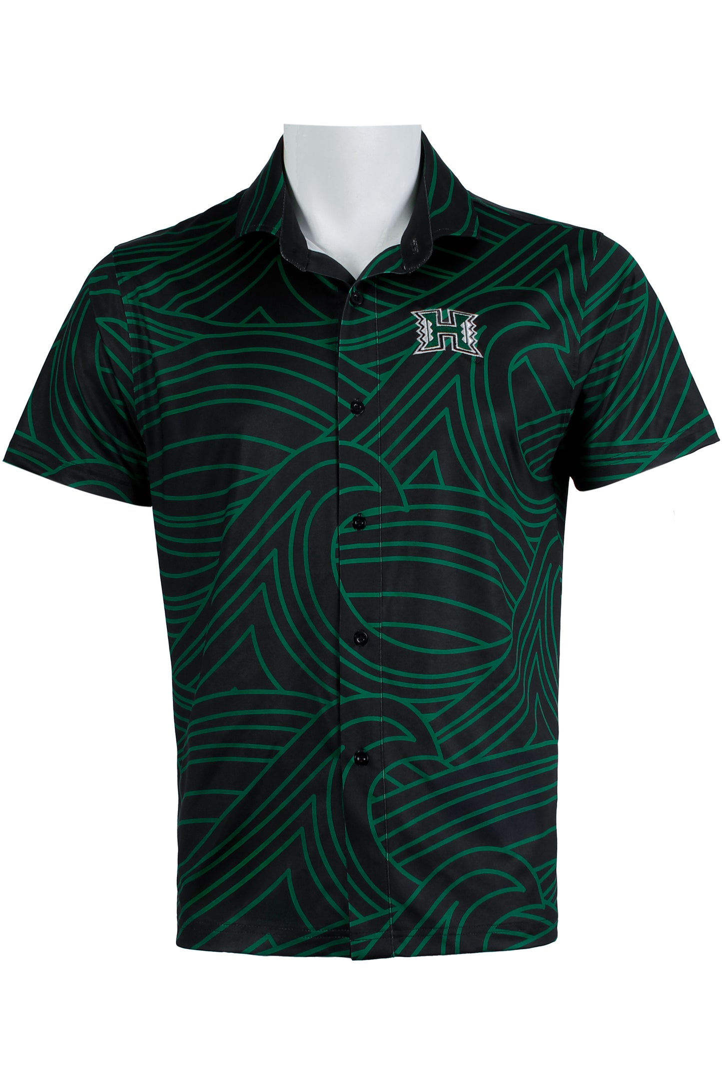 UH Wave-Black and Green Button Down