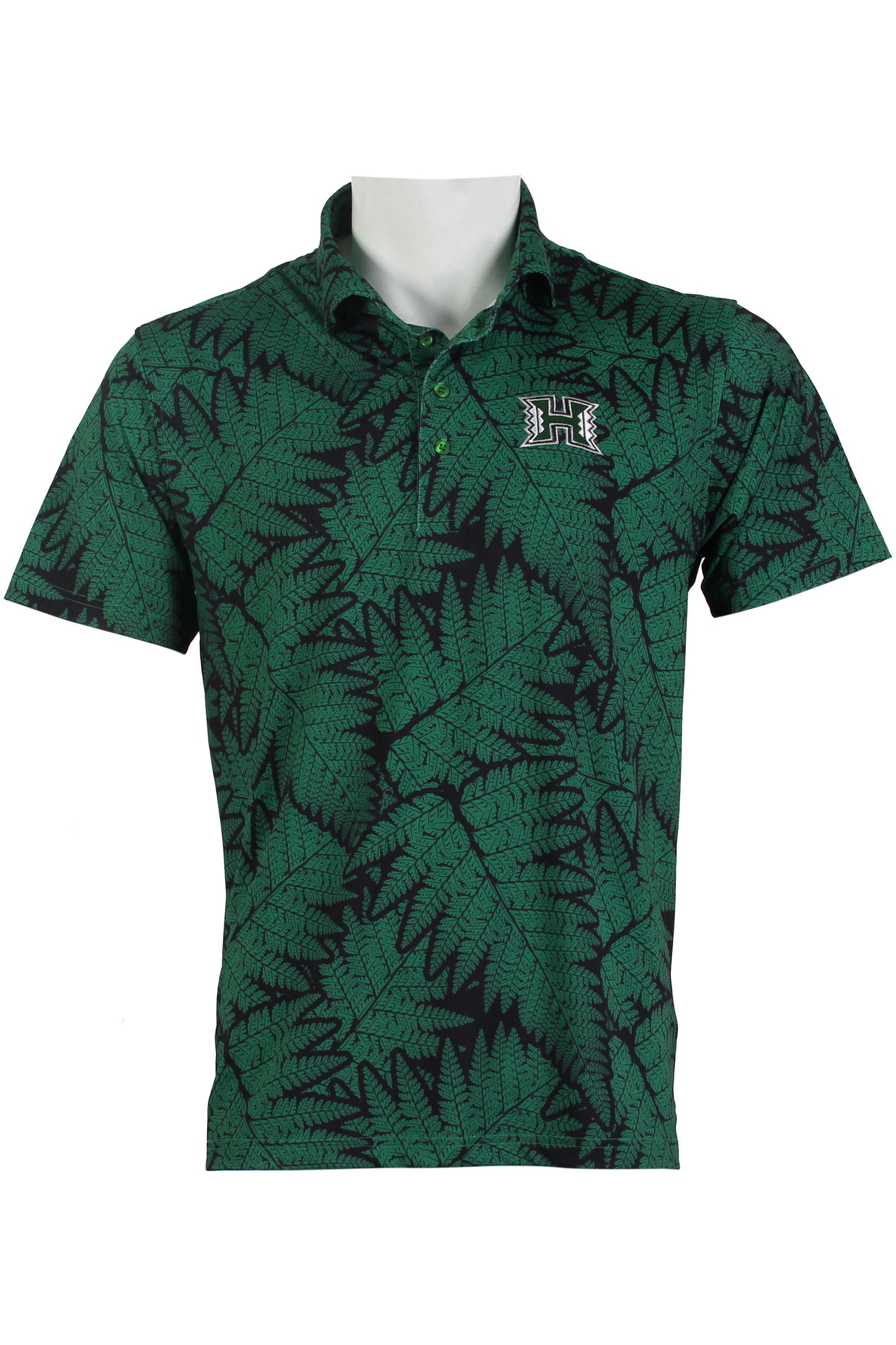 UH Palapalai-Black and Green Polo